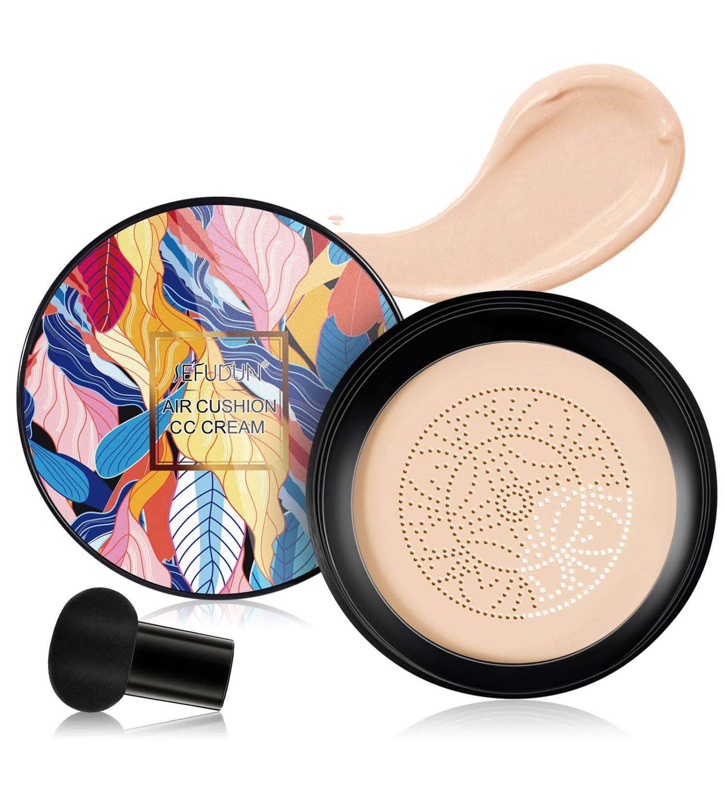 Mushroom Head Air Cushion CC Cream | Moisturizing Concealer Foundation | Long Lasting Brighten Makeup Base | Even Skin Tone | For All Skin Types | Natural Shade - Buy Online on SooperMarket.com