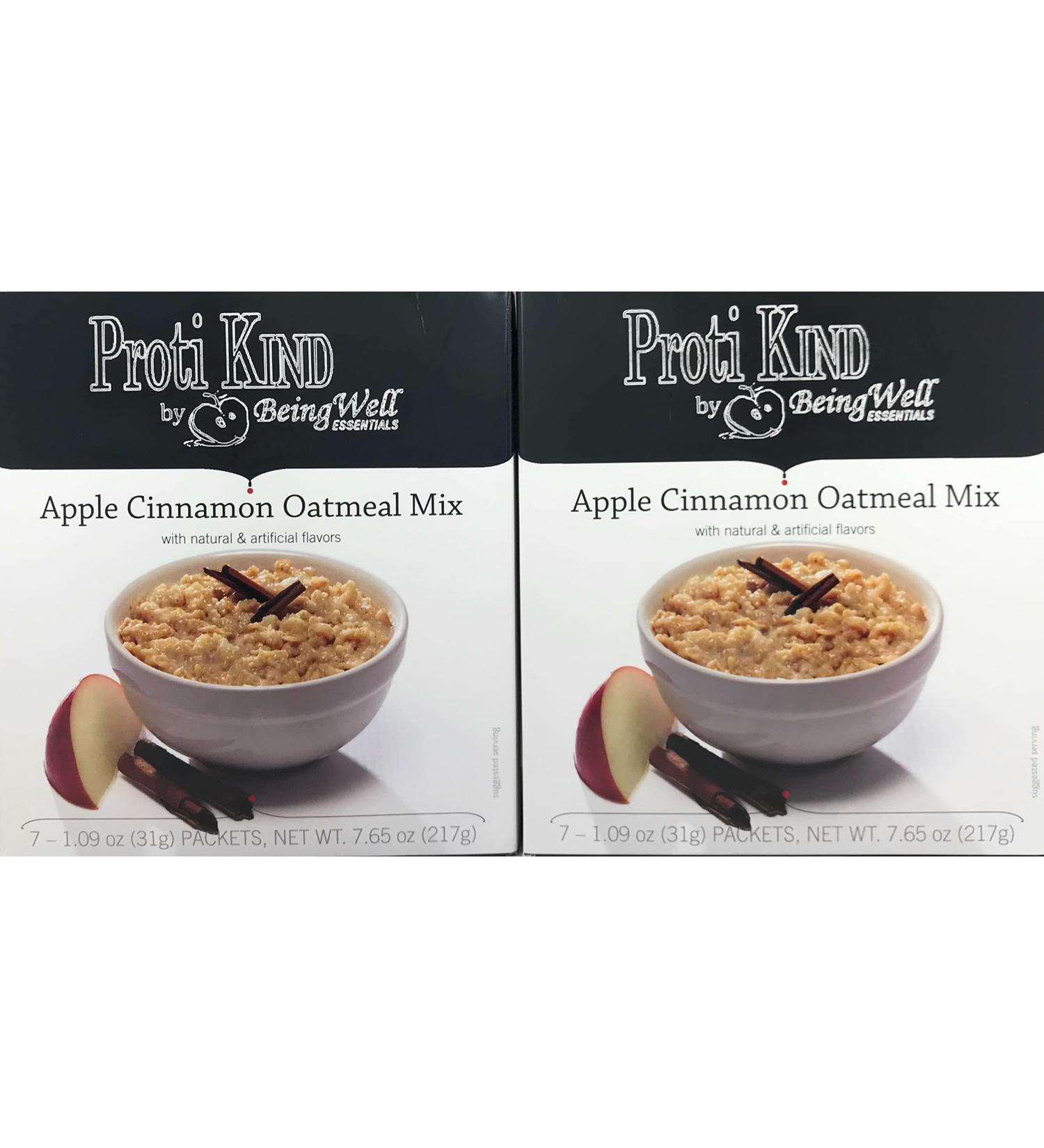 Proti King High Protein Oatmeal for Weight Loss - 7 Servings per box - 15g Protein - 120 Calories (Apple Cinnamon 14 servings)