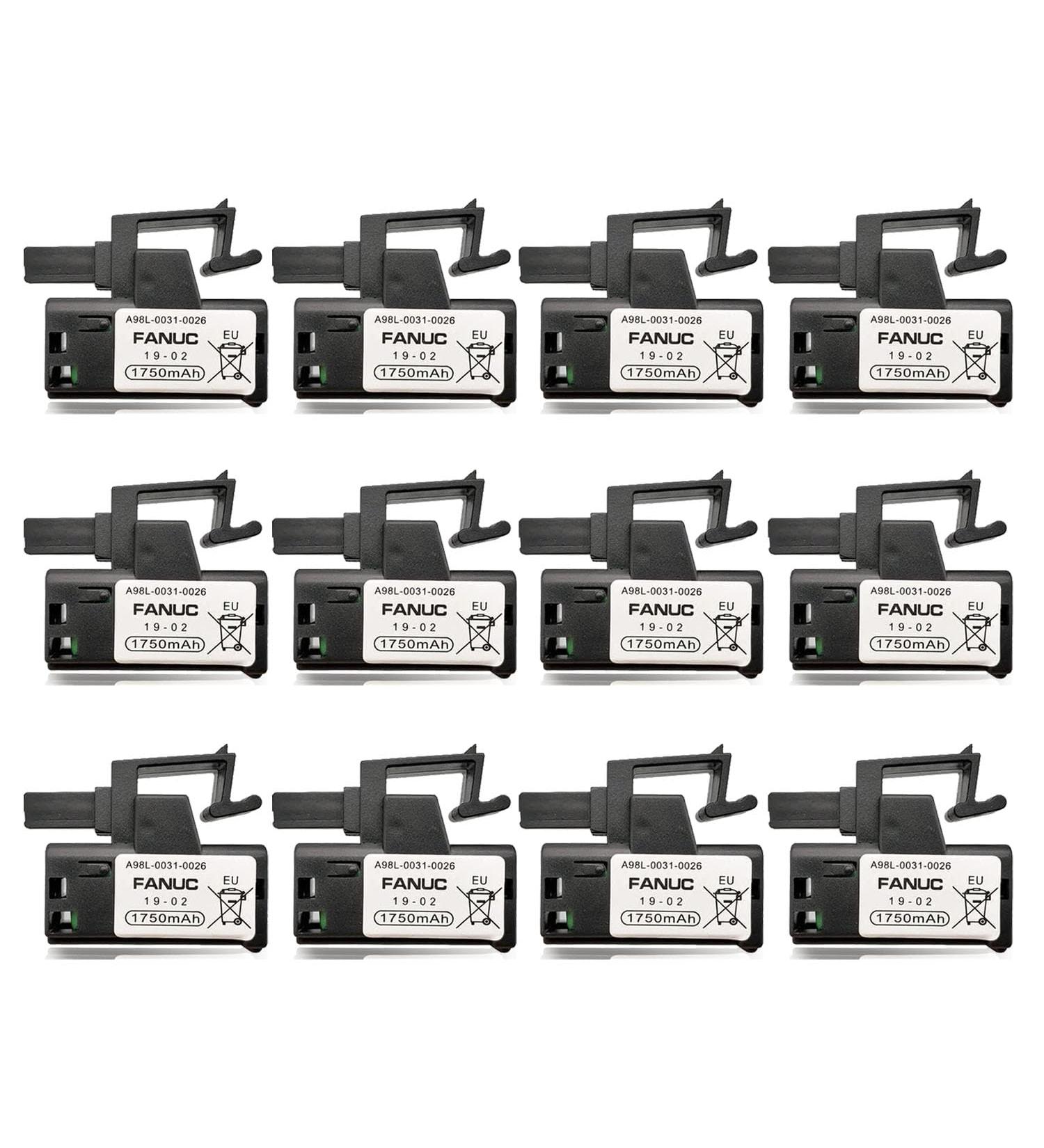 Buy 12 Pack 3V 1750mAh A98L-0031-0026 PLC Battery for FANUC A98L-0031-0026 A02B-0309-K102 - Non-Rechargeable | International Shipping Available - Buy Online on SooperMarket.com