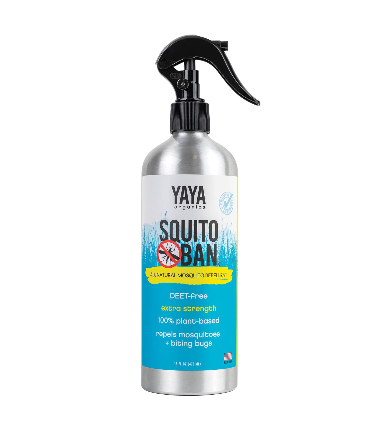 Squito Ban 16oz - Yaya Organics All-Natural Bug Spray | Proven Effective & Family Friendly | Deet-Free Mosquito Repellent - Buy Online on SooperMarket.com