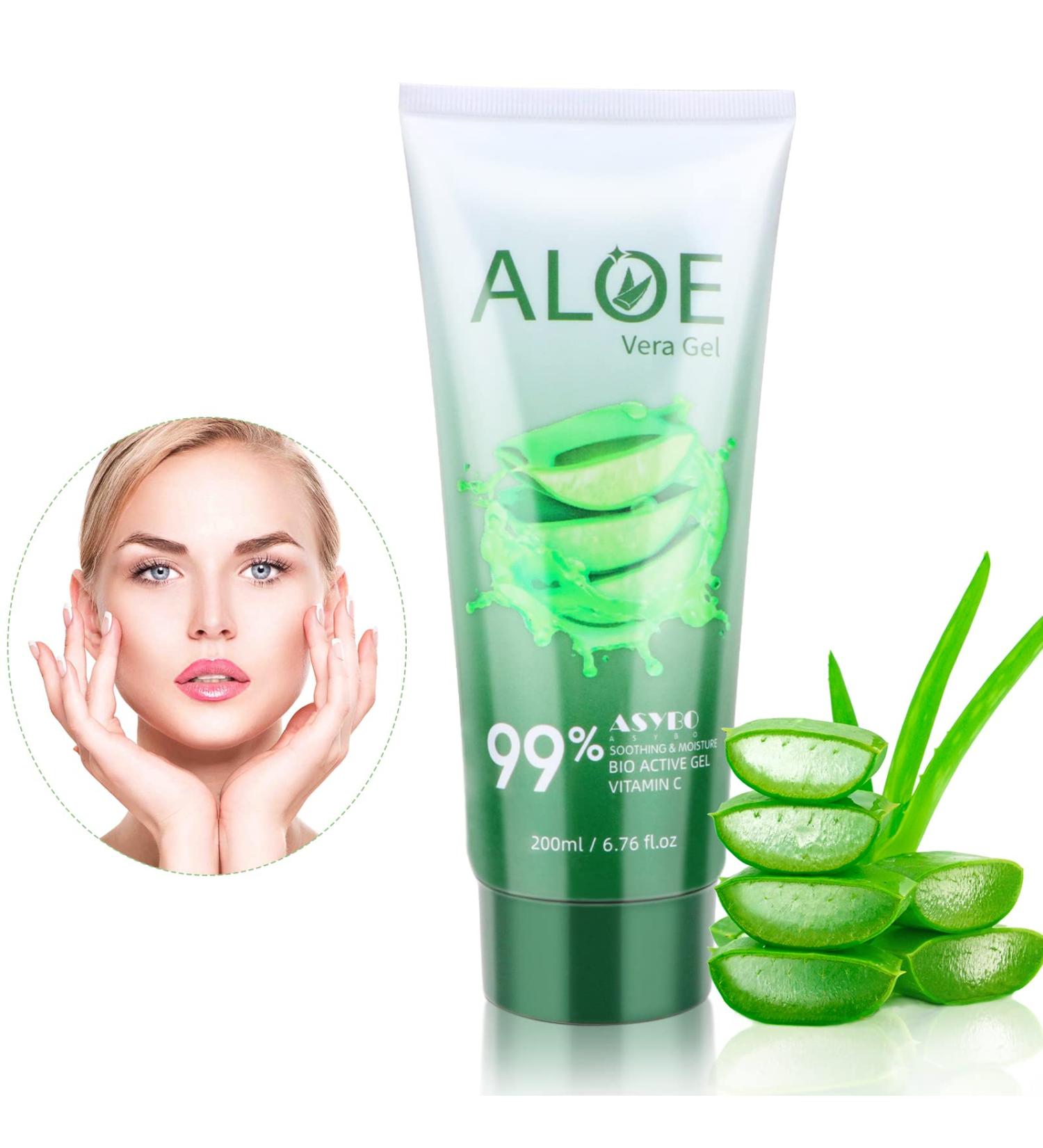 200 ML Organic Aloe Vera Gel | Hydrating Face & Body Moisturizer | For Dry Skin, Sunburn & Acne Relief - Buy Online on SooperMarket.com