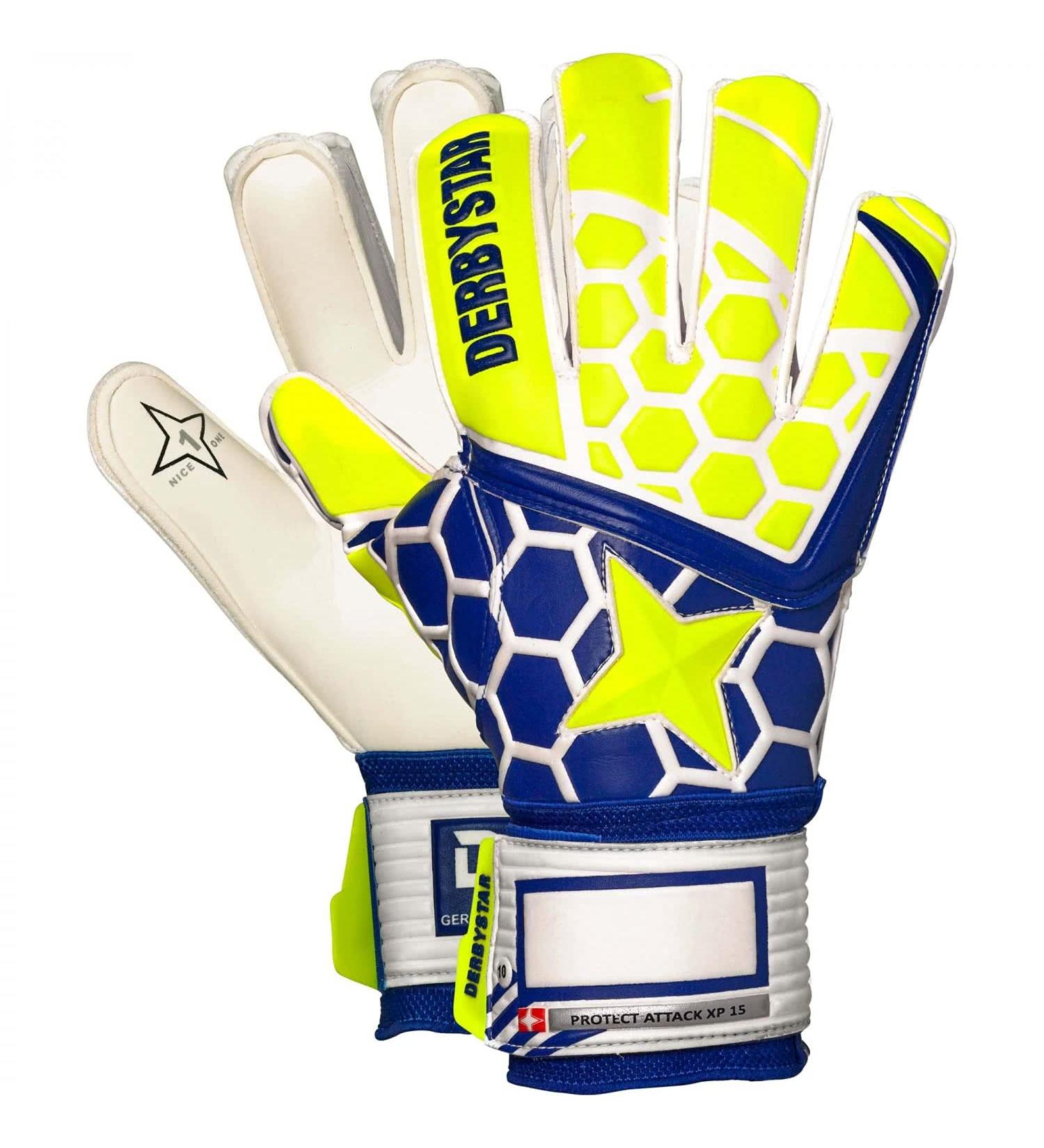 Derbystar Kids Protect Attack Xp15 Gloves 4 yellow navy white