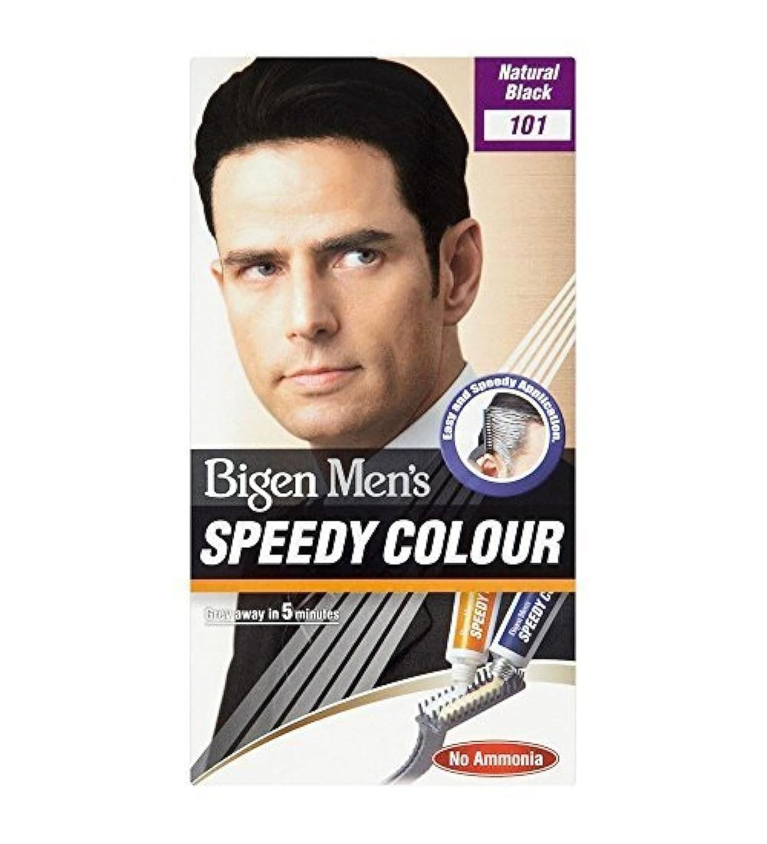 Bigen Men's Speedy Colour (Natural Black) 101 Black 4 Count - Long-Lasting Hair Dye - Buy Online on SooperMarket.com