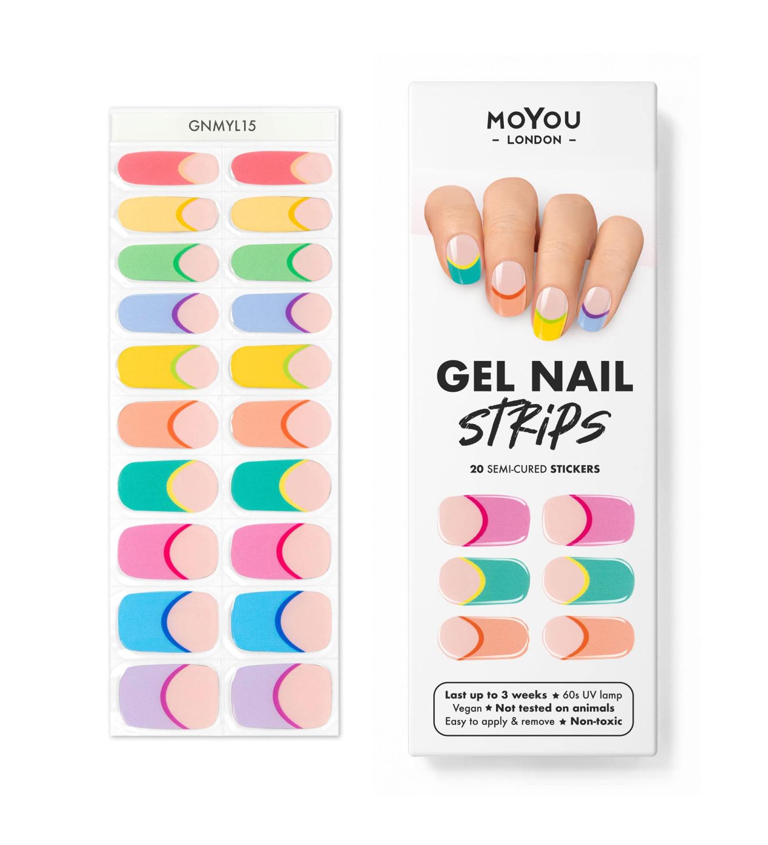 MOYOU LONDON Semi Cured Gel Nail Strips - Easy to Apply & Remove | Salon-Quality Manicure at Home | Includes UV Lamp offer - Buy Online on SooperMarket.com