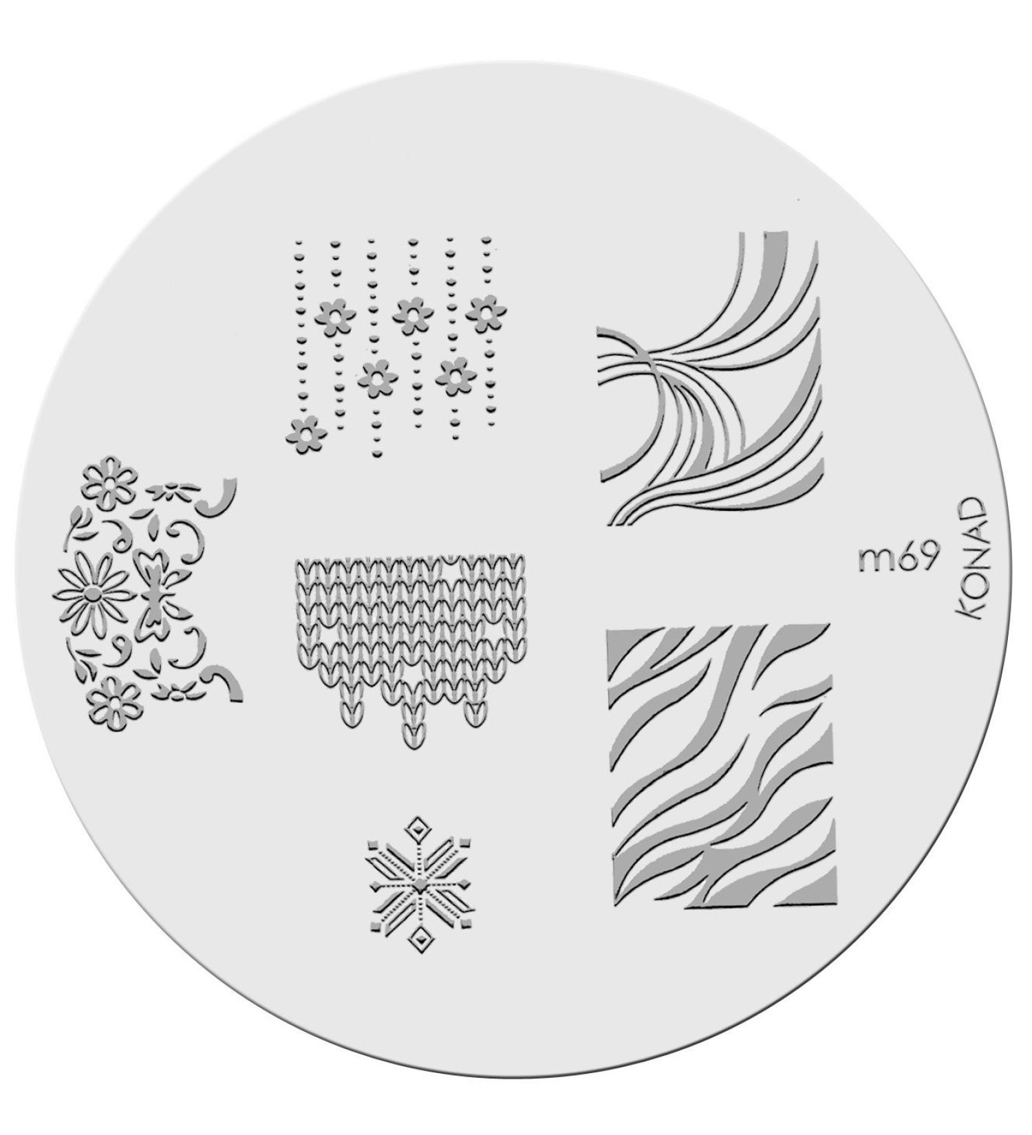 Konad stencil stamping stamping stencil M69