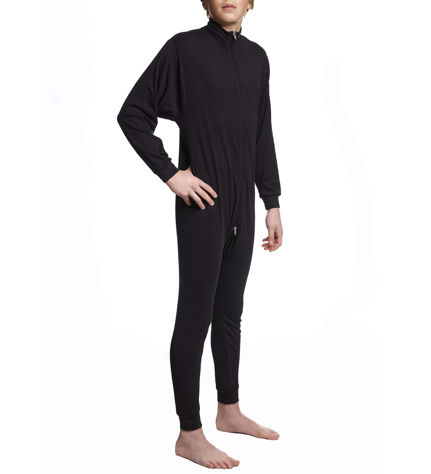 Sherwood One-Piece Functional Underwear for Children - Long-Sleeved Zippered Cold Weather Sweat Suit in Black (Size 140) - Buy Online on SooperMarket.com
