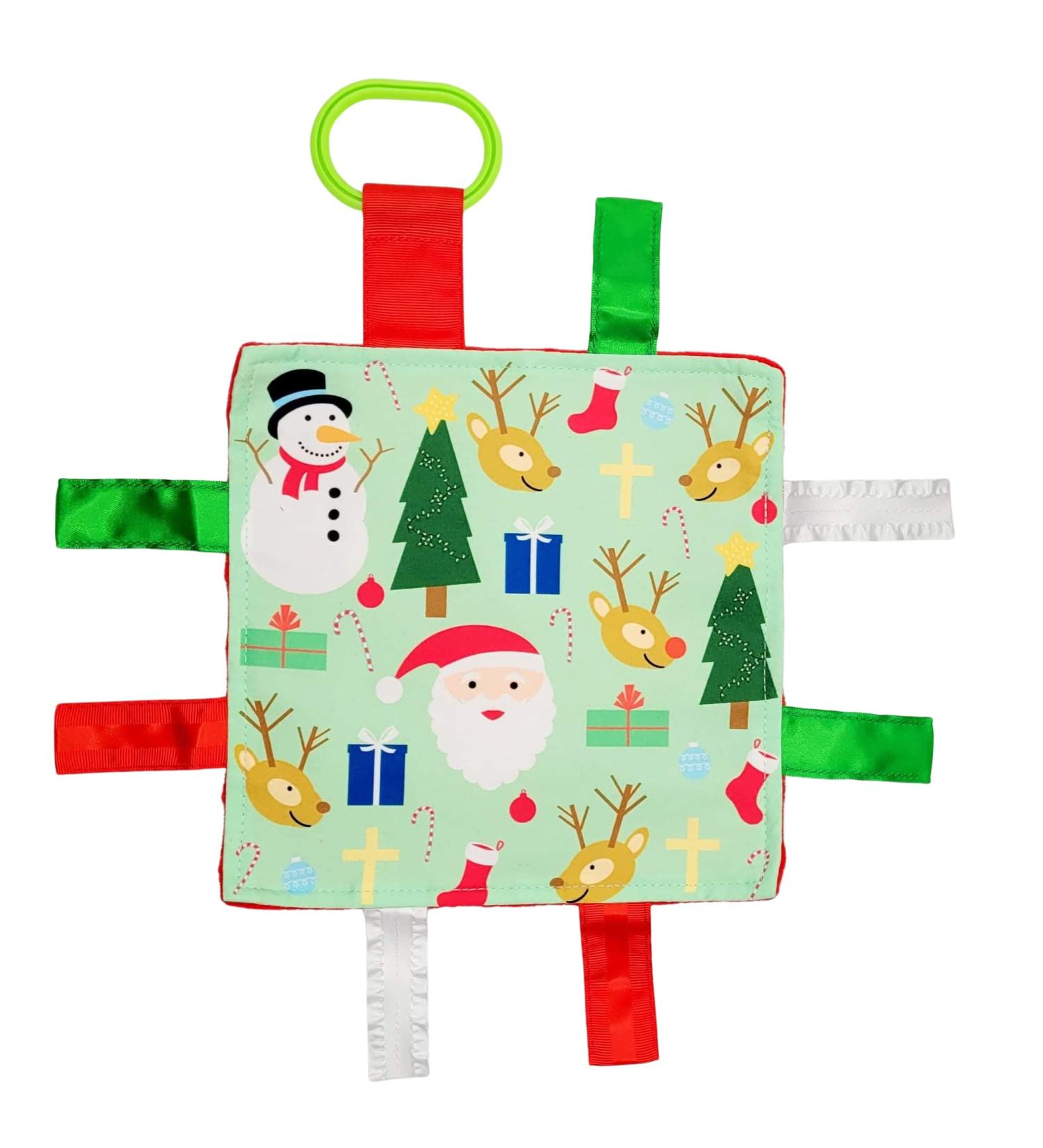 Baby's First Christmas Crinkle Tag Toy Lovey - Santa Reindeer Rudolph Stocking Stuffer - Buy Online on SooperMarket.com