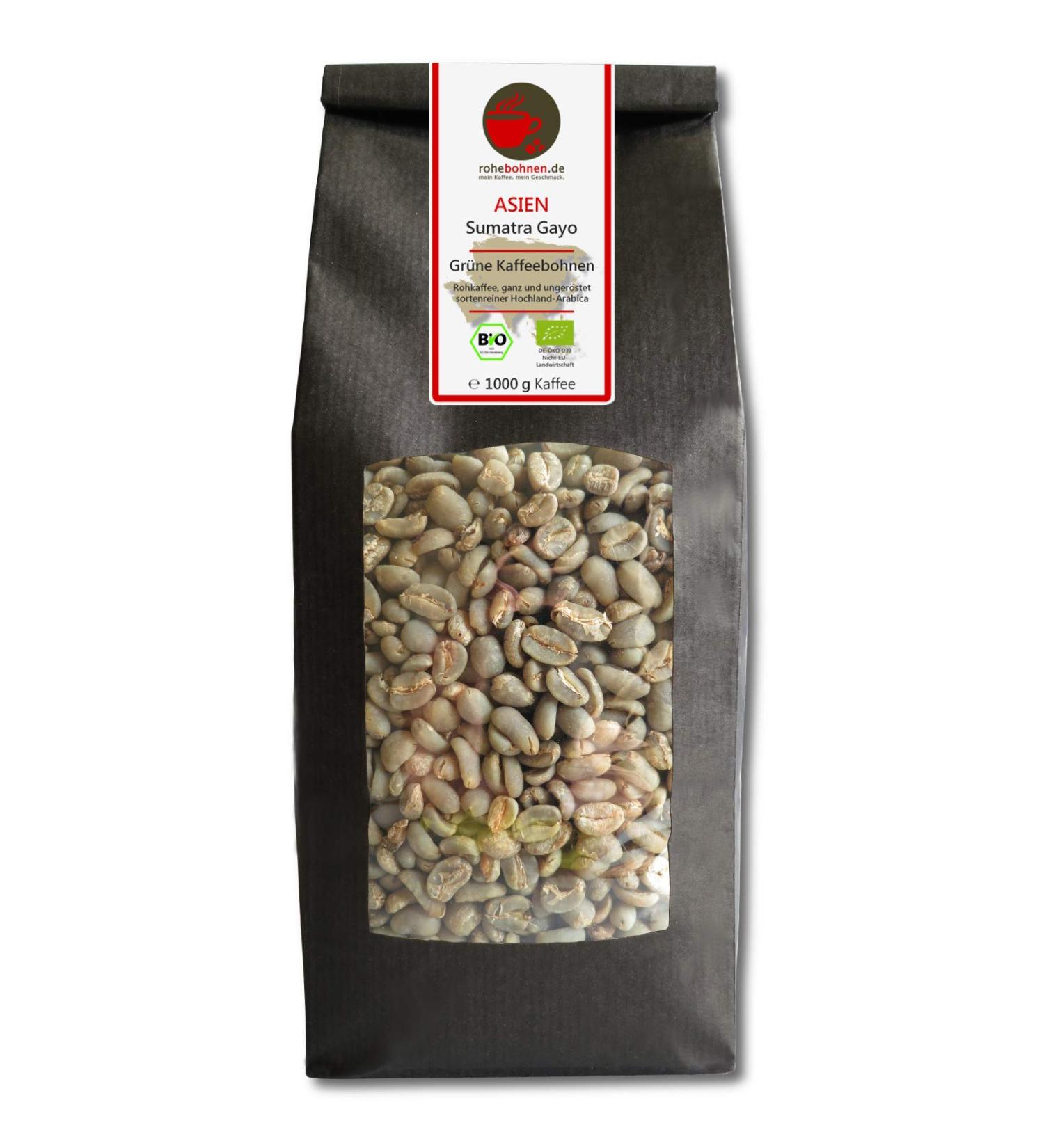 Organic Green Coffee Beans Sumatra Gayo (Highland raw Coffee Beans 1000g) Green Highland Sumatra Coffee 1000g