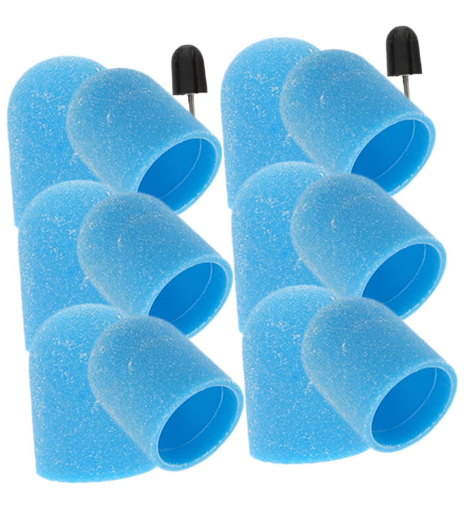 Healeved 1 Set Nail Color Sand Cap Nail Art Polishing Caps Nail Polisher Caps Electric Tool Nail Bit Fine Grit Nail Art Tools Electric Nail File Replacement Sandblasting Nail Flakes Corner 2x1.5cm Blue - Buy Online on SooperMarket.com