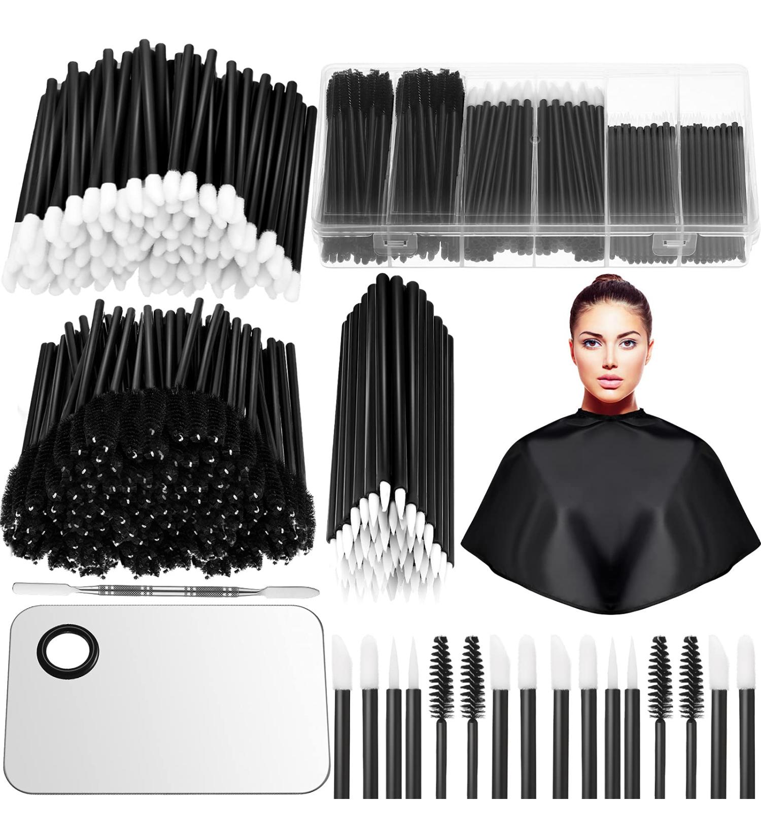 260 Piece Disposable Makeup Tools Kit with Organizer Box and Waterproof Cape - Black - Buy Online on SooperMarket.com