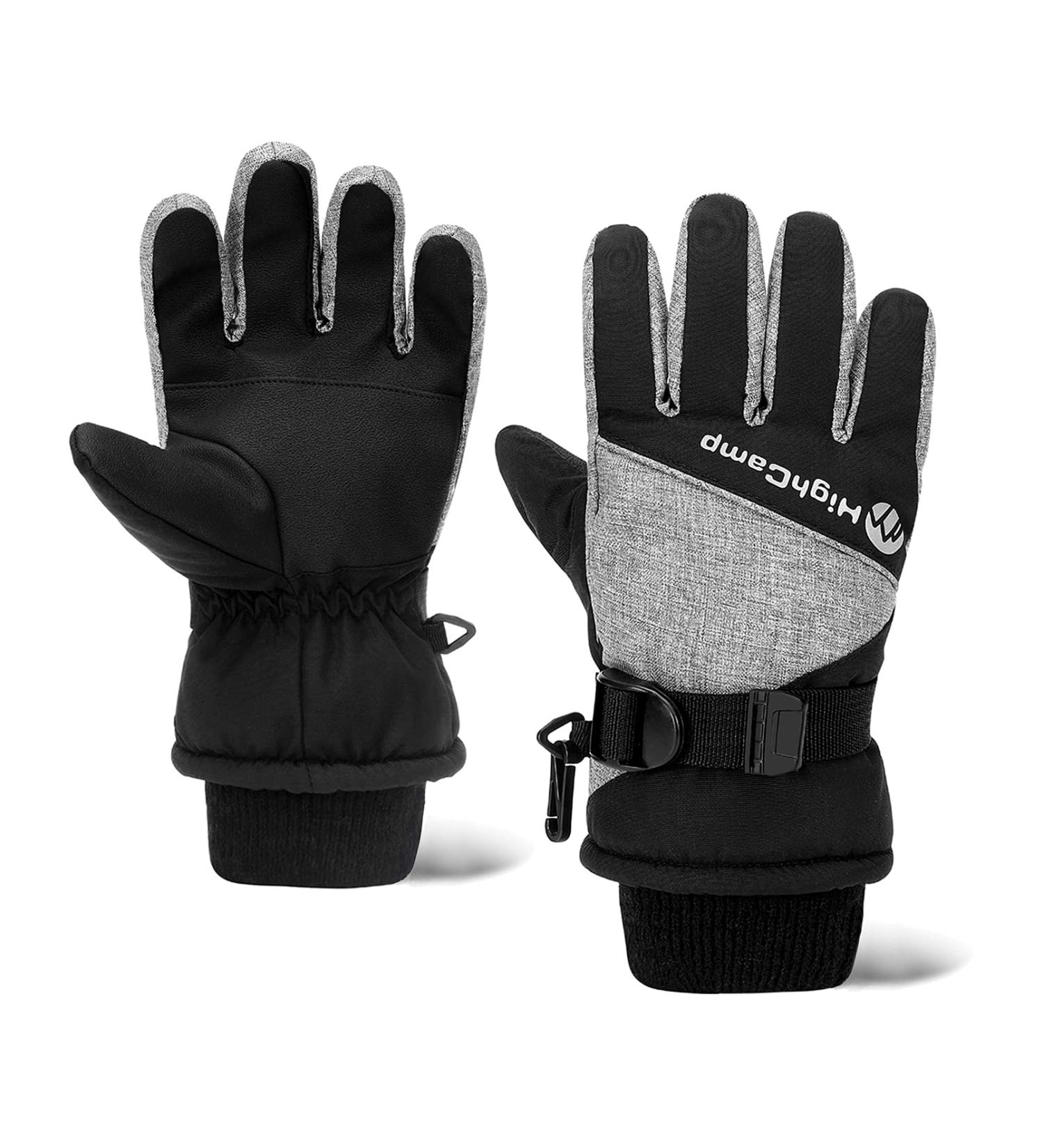Highcamp Kids Waterproof Winter Snow Gloves with Reflector M(6-8Y) - Heather - Buy Online on SooperMarket.com