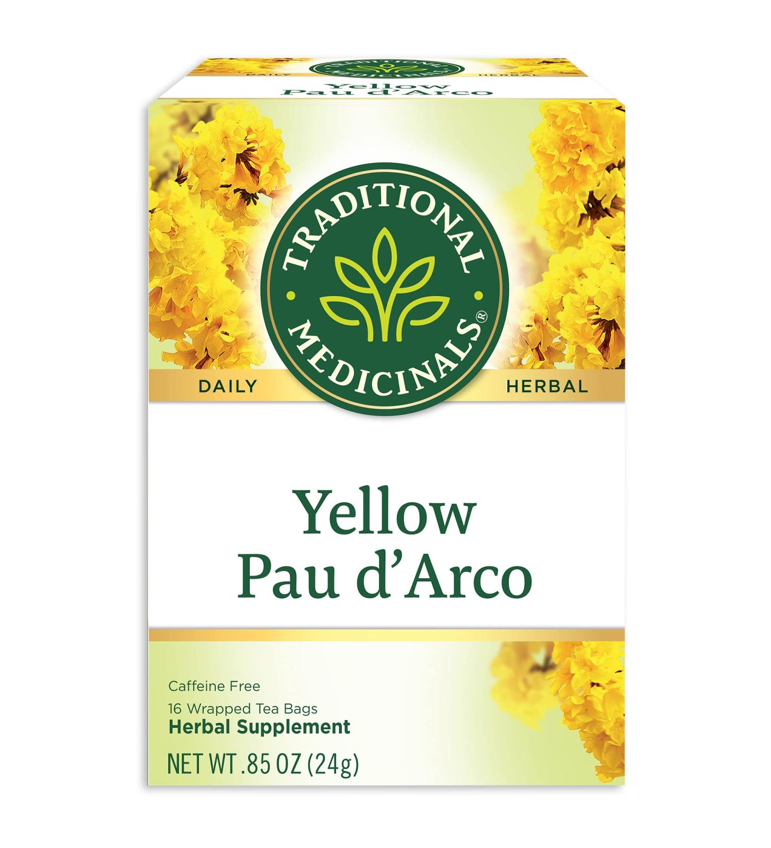 Traditional Medicinals Yellow Pau d'Arco Herbal Tea - Pack of 2 (32 Tea Bags) for Wellness - Buy Online on SooperMarket.com
