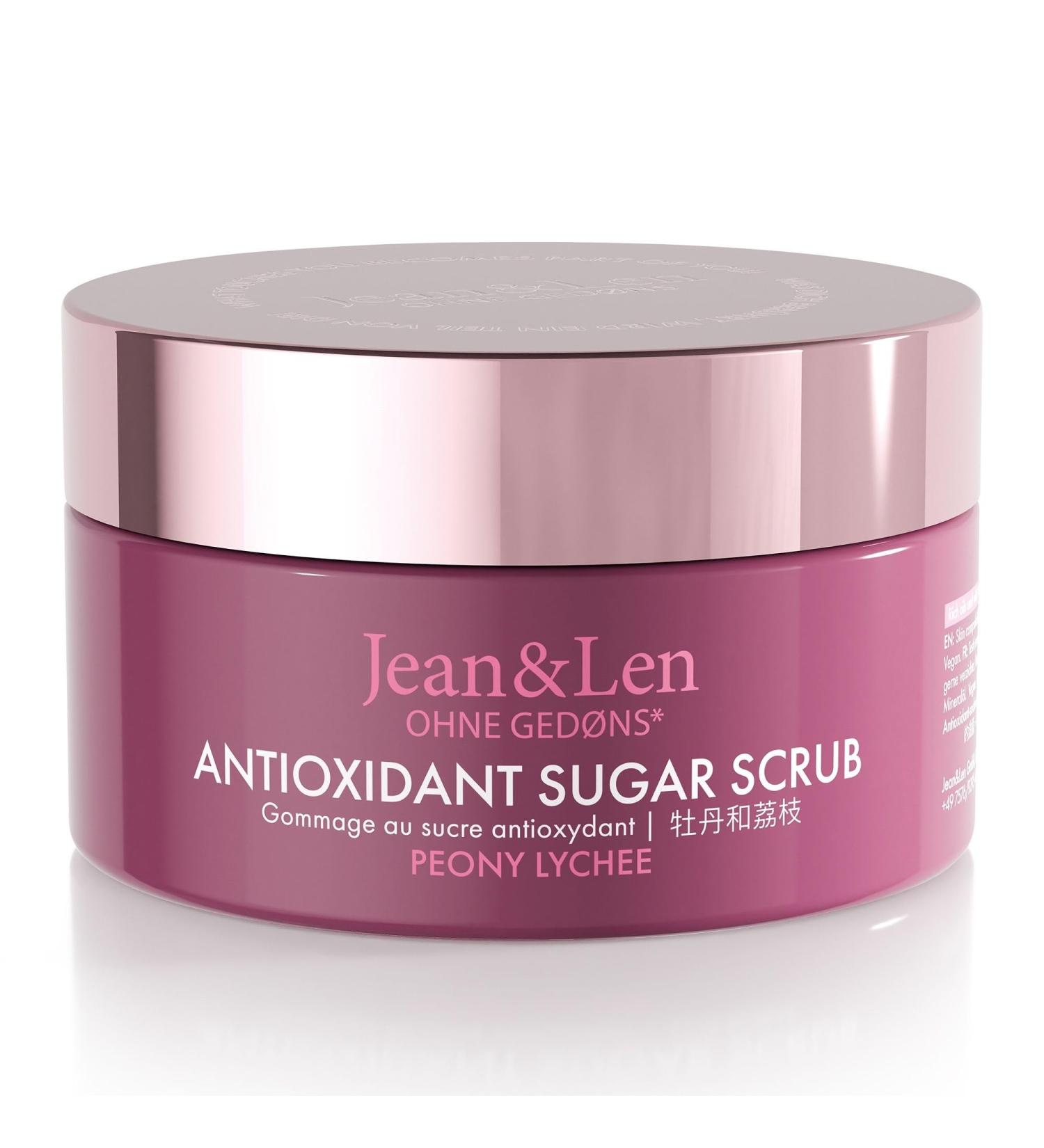 Jean & Len Antioxidant Sugar Scrub Peony & Lychee - Paraben & Silicone Free Exfoliating Scrub with Rich Oils | 200ml Fragrant Skincare - Buy Online on SooperMarket.com