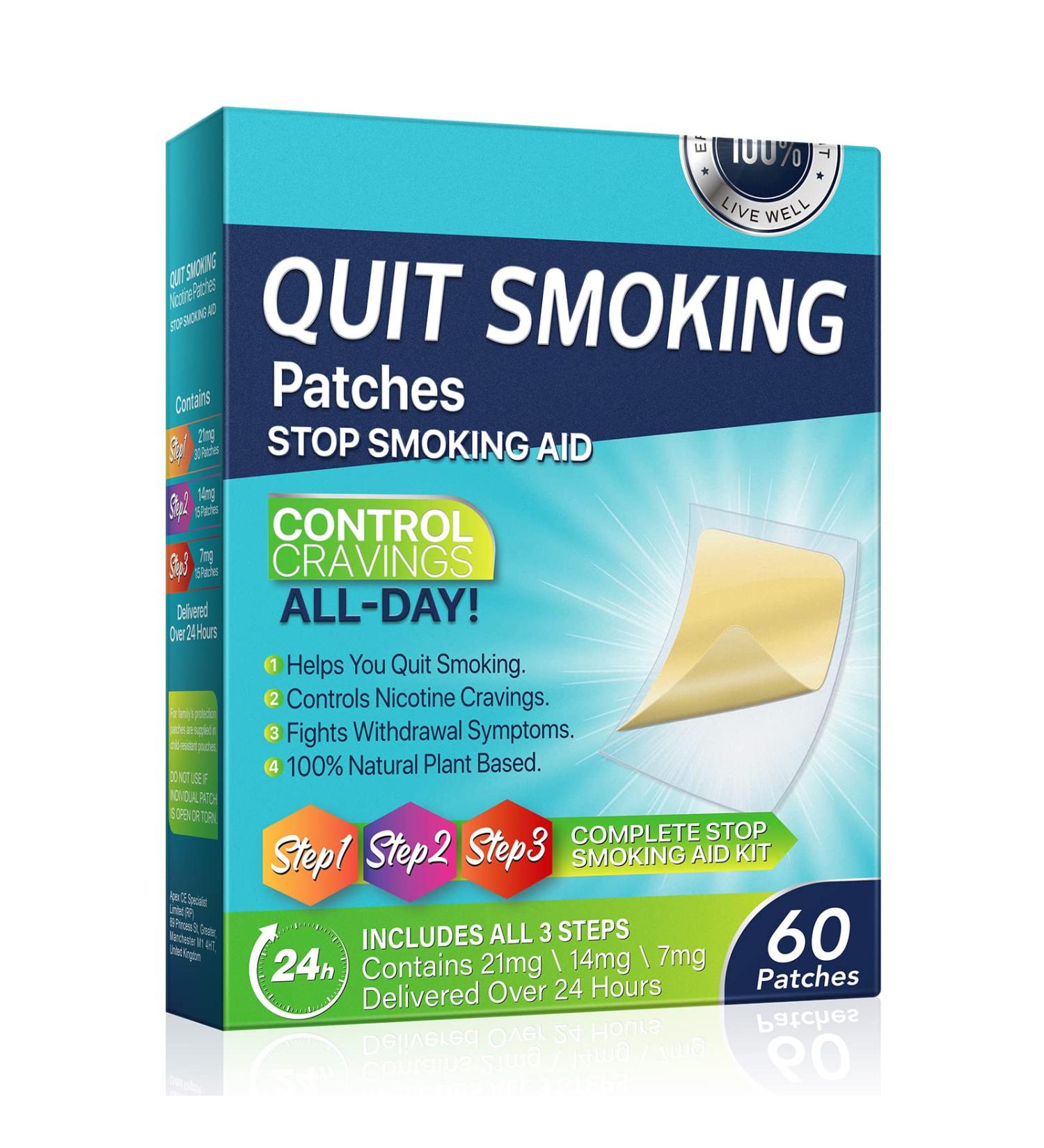 Quit Smoking with 3-in-1 Patches (8 Weeks Kit) - 60 Count - Buy Online on SooperMarket.com