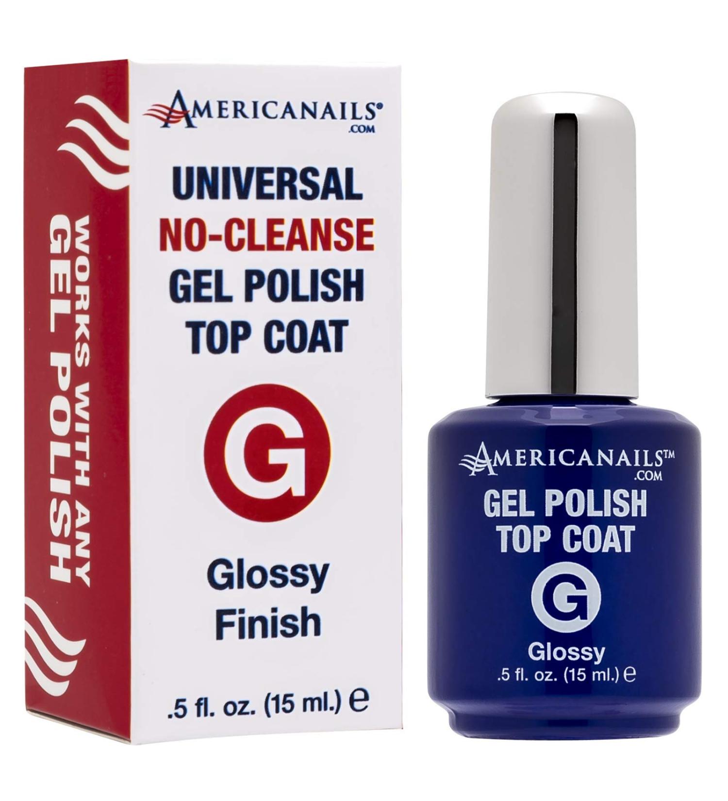 Americanails Gel Polish Top Coat - Original Dual Cure Formula for Long Lasting, Fast Drying Nails - Glossy Finish - 0.5 Fl Oz - Buy Online on SooperMarket.com