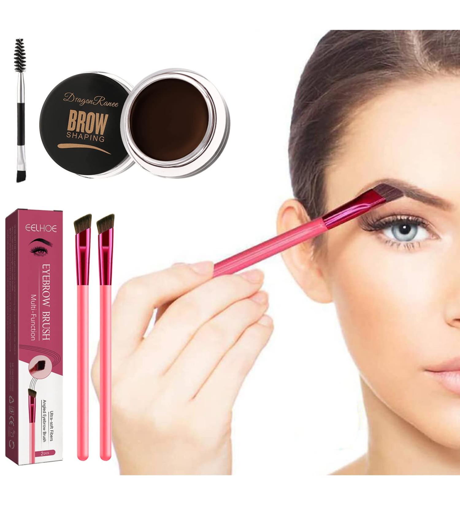 4D Eyebrow Brush Set with Concealer Contour Professional Angled Brow Stamp - Multi Functional Eye Brow Makeup Kit - Buy Online on SooperMarket.com