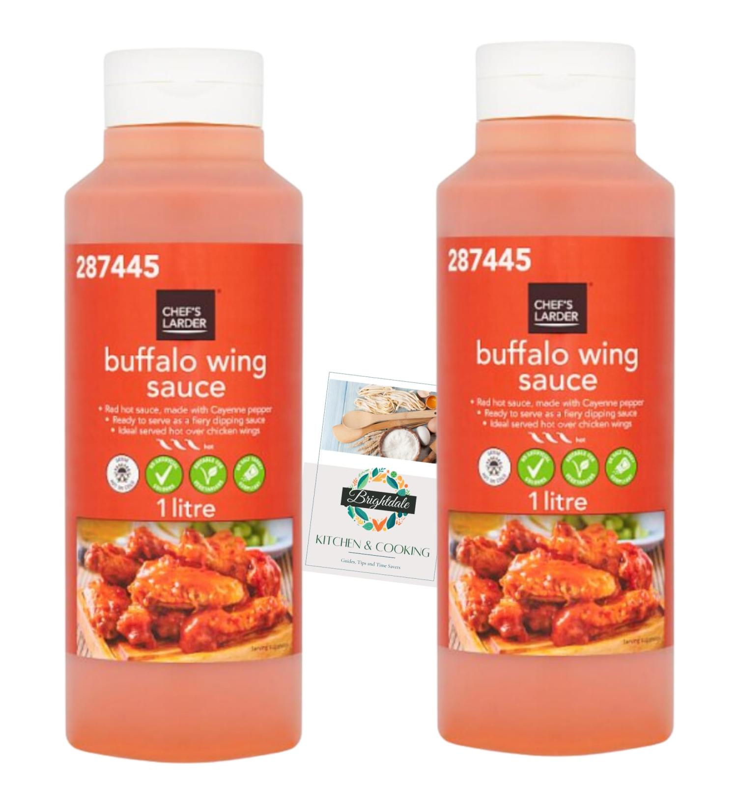 Hot Sauce Bundle with Chef's Larder Buffalo Wing Sauce 1 Litre 2 Pack + Brightdale Kitchen Booklet - Buy Online on SooperMarket.com