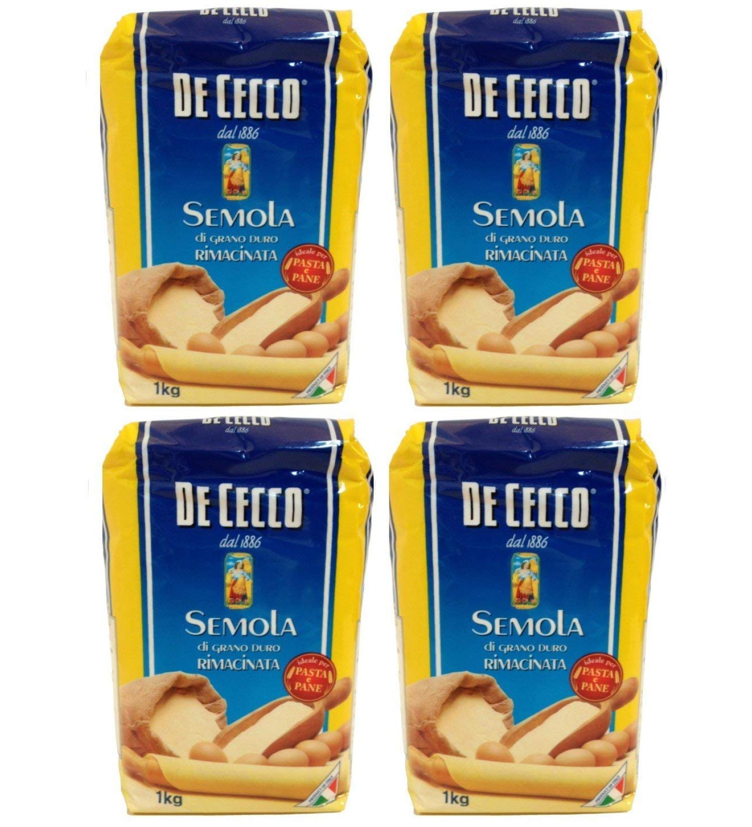 Buy De Cecco Durum Wheat Semolina 4 x 1 kg - Premium Italian Pasta Flour | International Shipping - Buy Online on SooperMarket.com