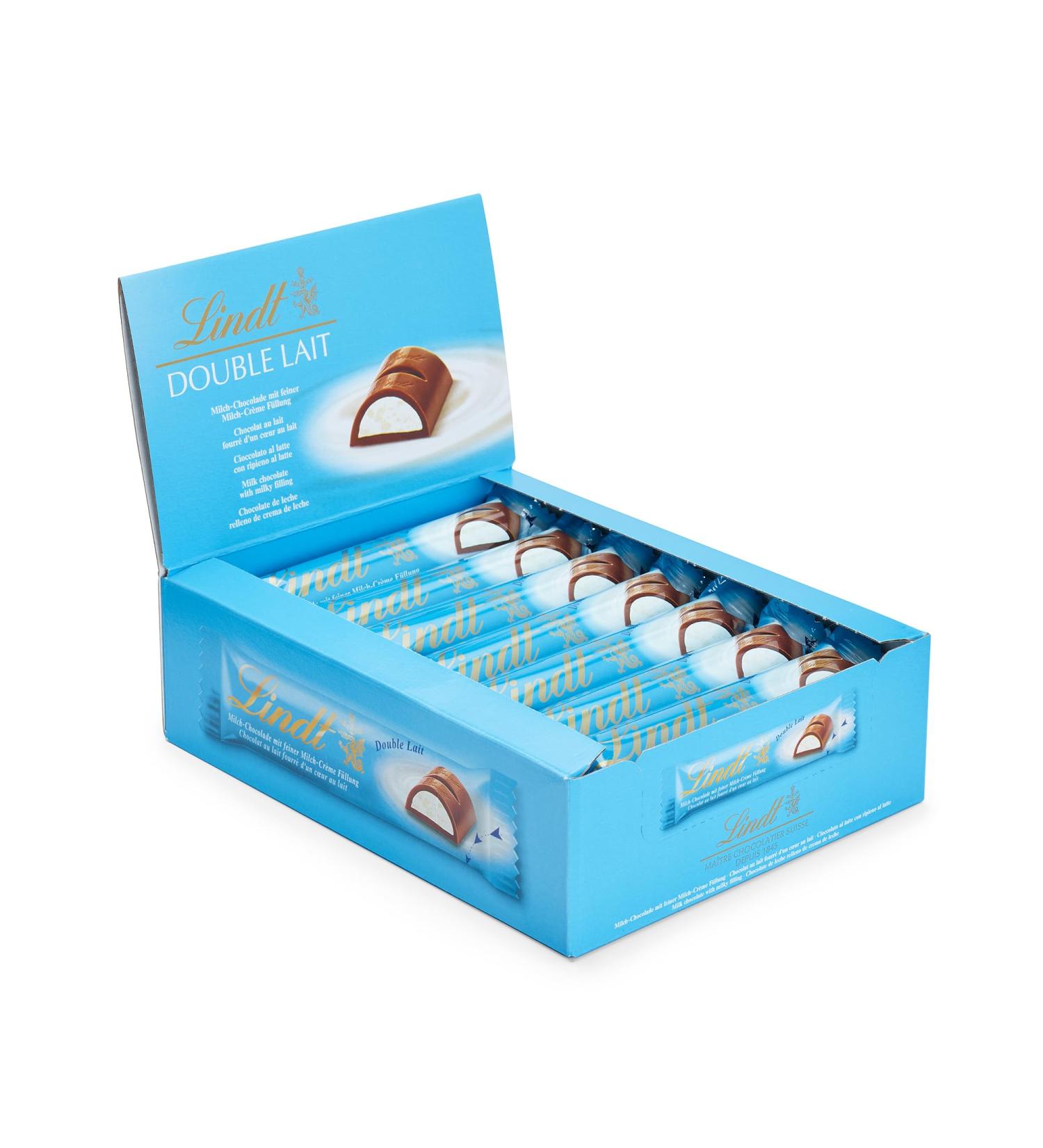 Lindt Double Milk Chocolate Bar - 18 x 38g Counter Display | Fine Whole Milk Chocolate Gift | Large Pack of Cream-Filled Delights - Buy Online on SooperMarket.com