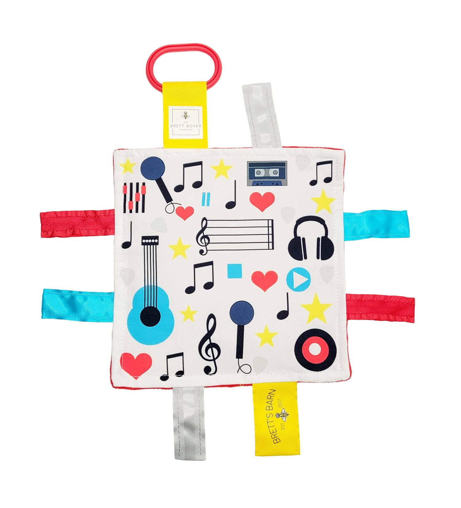 Baby Jack & Co 8x8 Music Lovey Tag Toy for Babies | Crinkle & Soft Baby Toy with Stroller Clip | Learn Shapes & Colors | BPA Free - Buy Online on SooperMarket.com