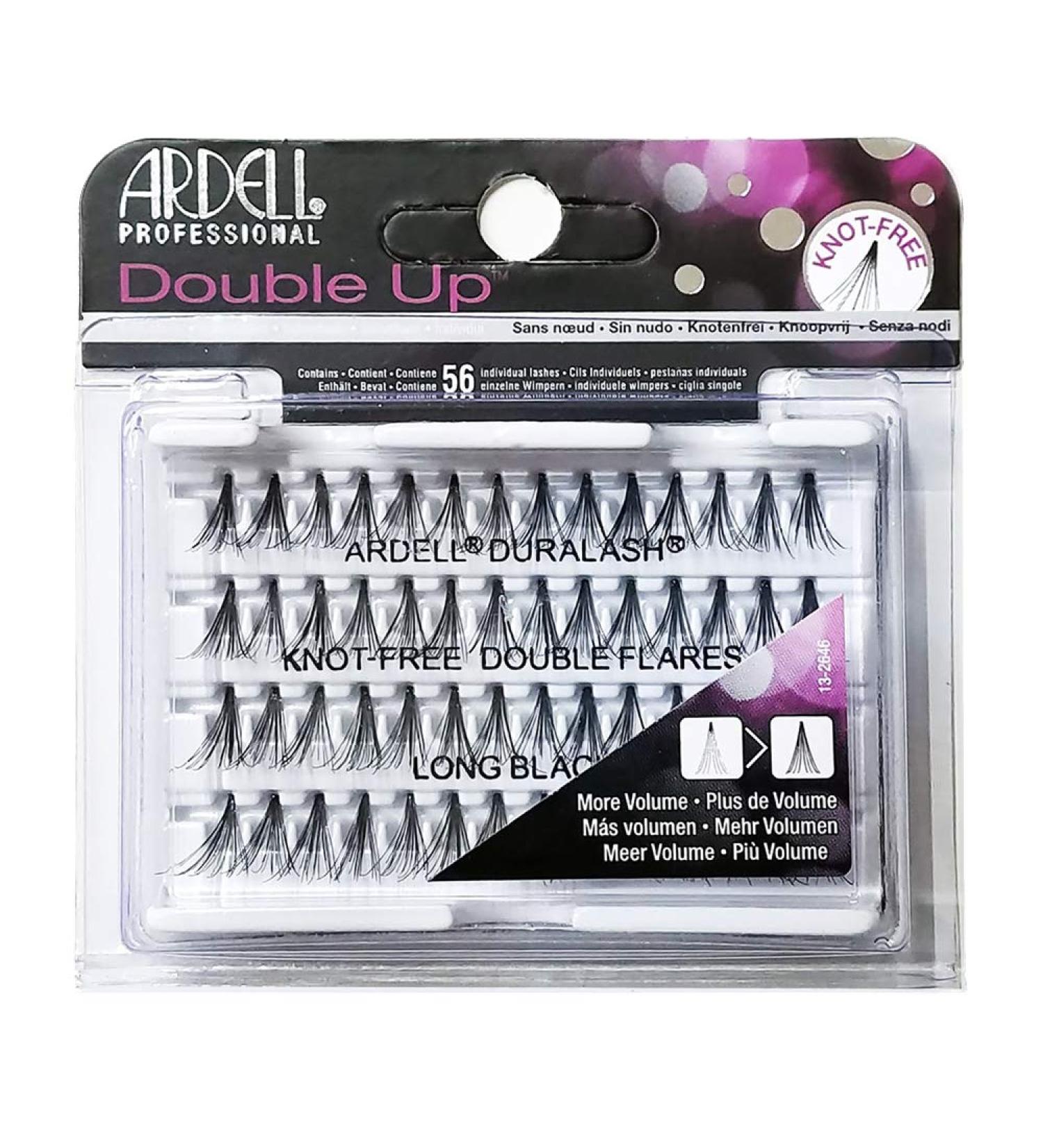 (6 Pack) ARDELL Professional Double Individuals Knot-Free Double Flares - Long Black
