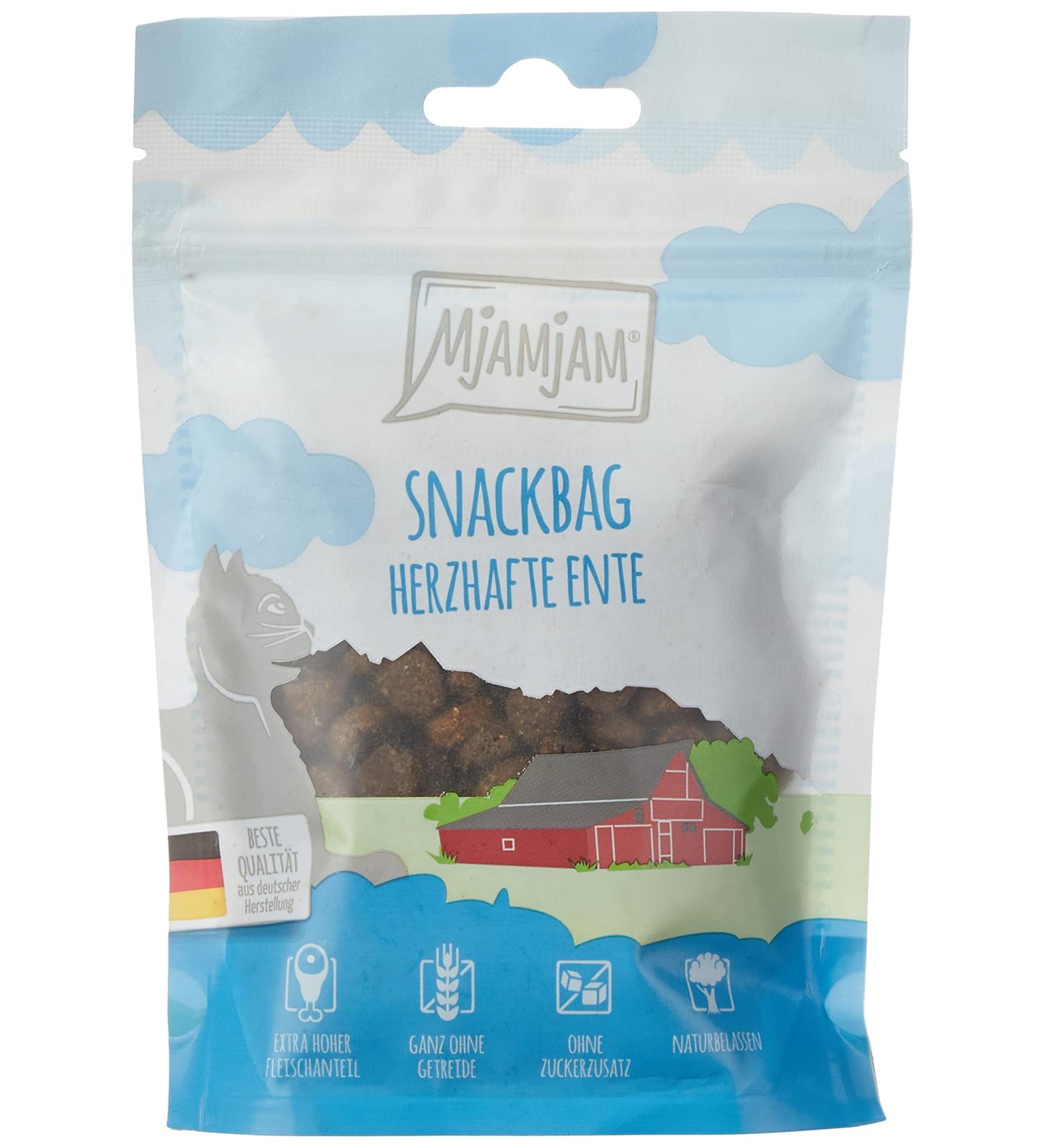 Mjamjam Premium Katzensnack - Hearty Duck 125g | Natural Cat Treats No Synthetic Preservatives - 1 Pack - Buy Online on SooperMarket.com