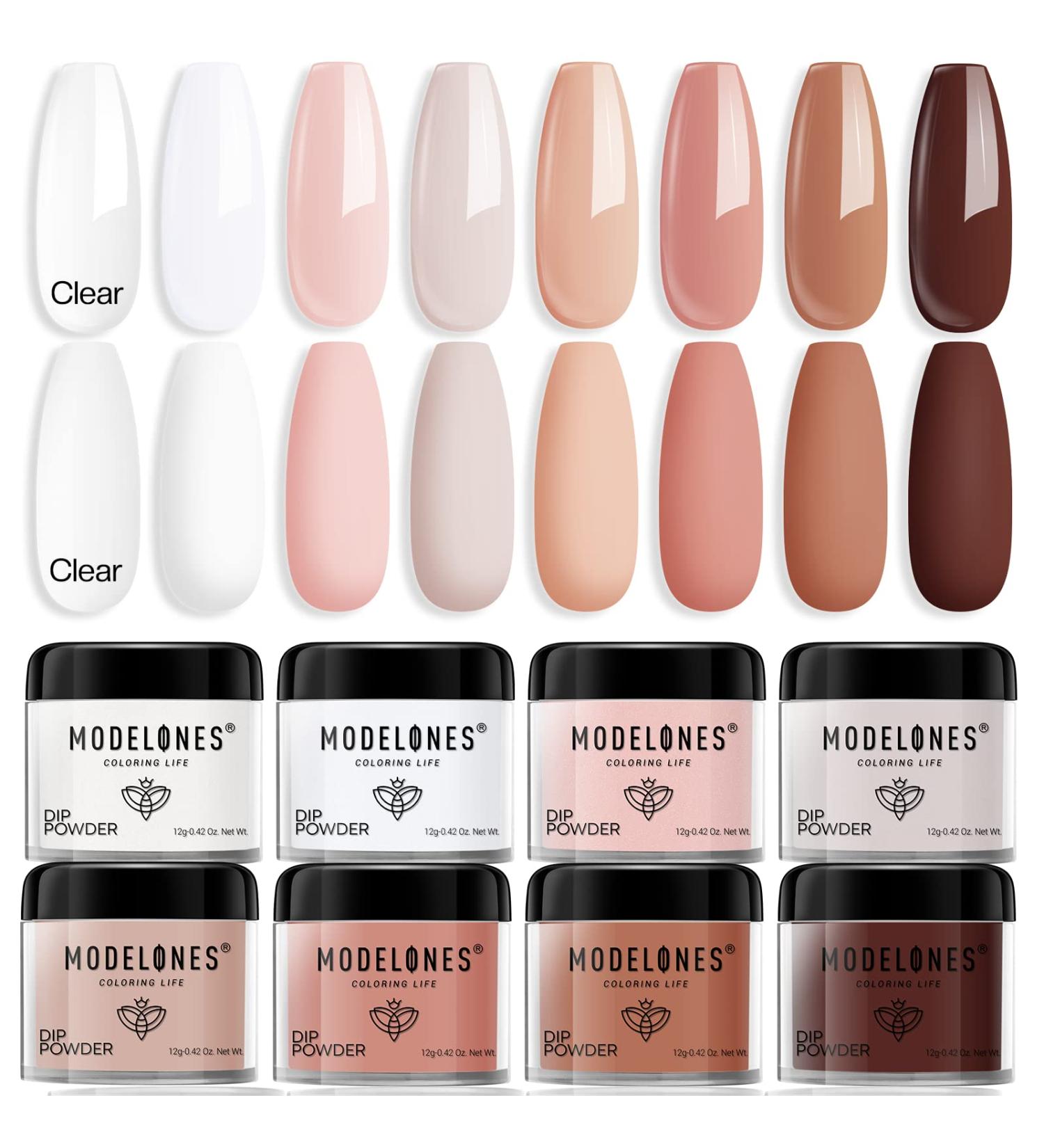 Modelones Dip Powder Nail Set - 8 Nude Colors for DIY Manicure & French Nail Art, No Nail Lamp Needed - Buy Online on SooperMarket.com