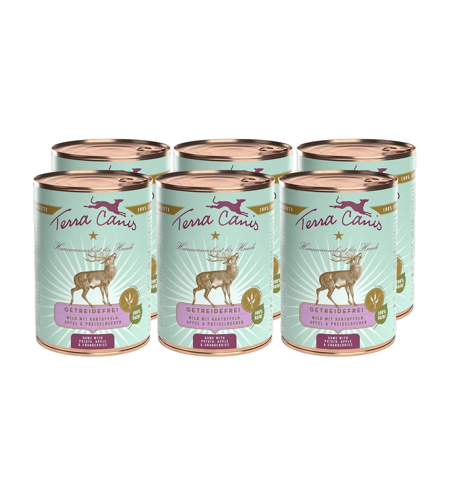 Premium Grain-Free Wet Dog Food - Terra Canis Wild with Potato Apple & Cranberry - 6x400g - Healthy & Gluten-Free - Buy Online on SooperMarket.com