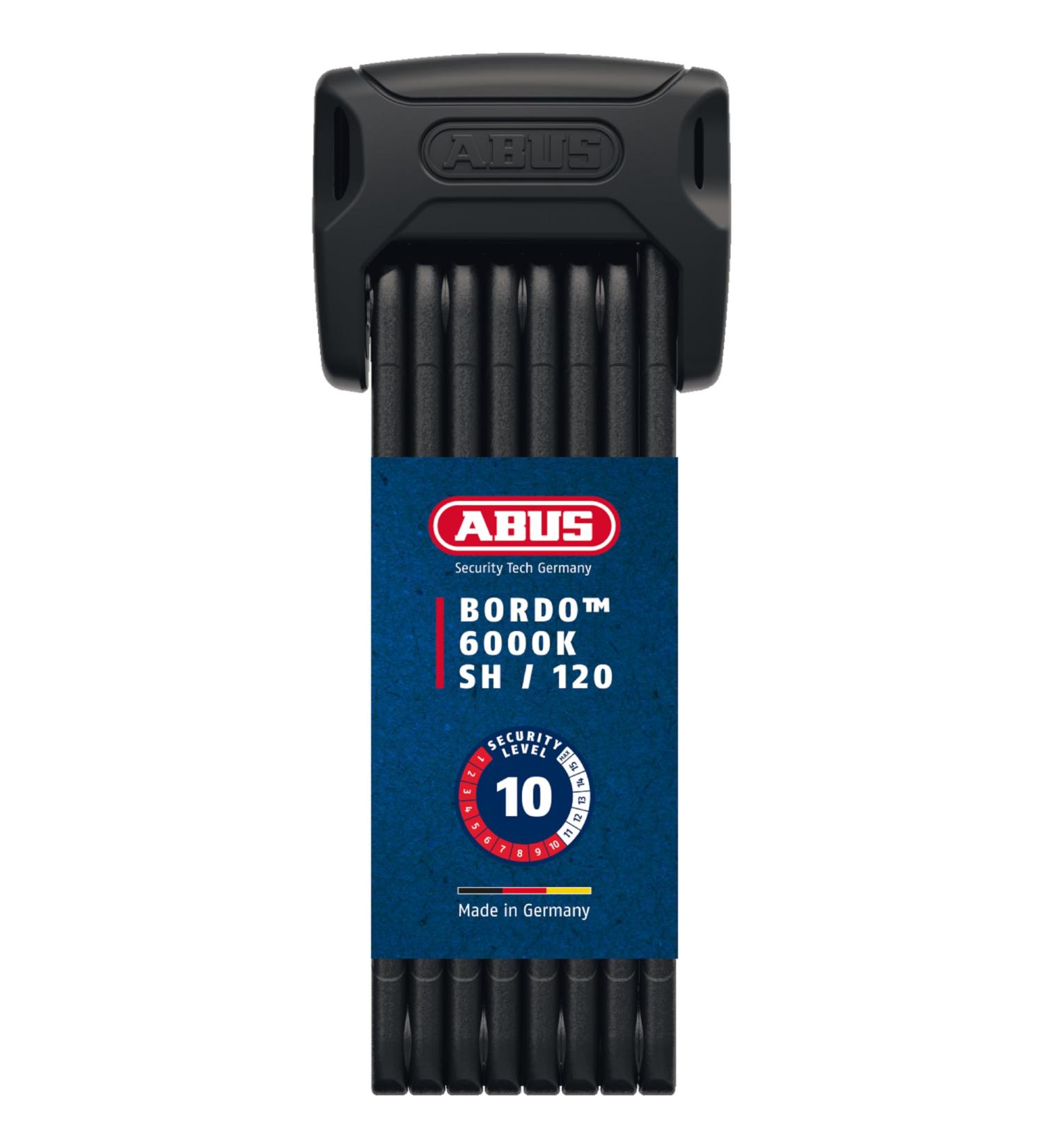 Buy Abus Bordo 6000K Folding Lock - 120 cm Bicycle Lock with SH Holder | Xplus Cylinder & High Security Level 10 - International Shipping Available - Buy Online on SooperMarket.com