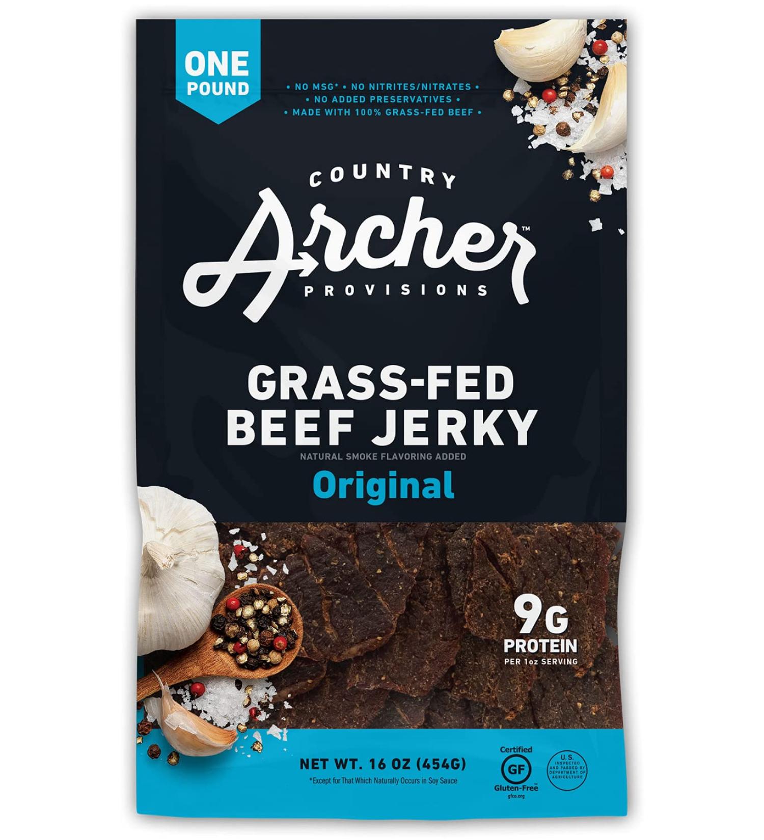 Country Archer Original Beef Jerky | 100% Grass-Fed, Gluten-Free, 16 oz - Buy Online on SooperMarket.com