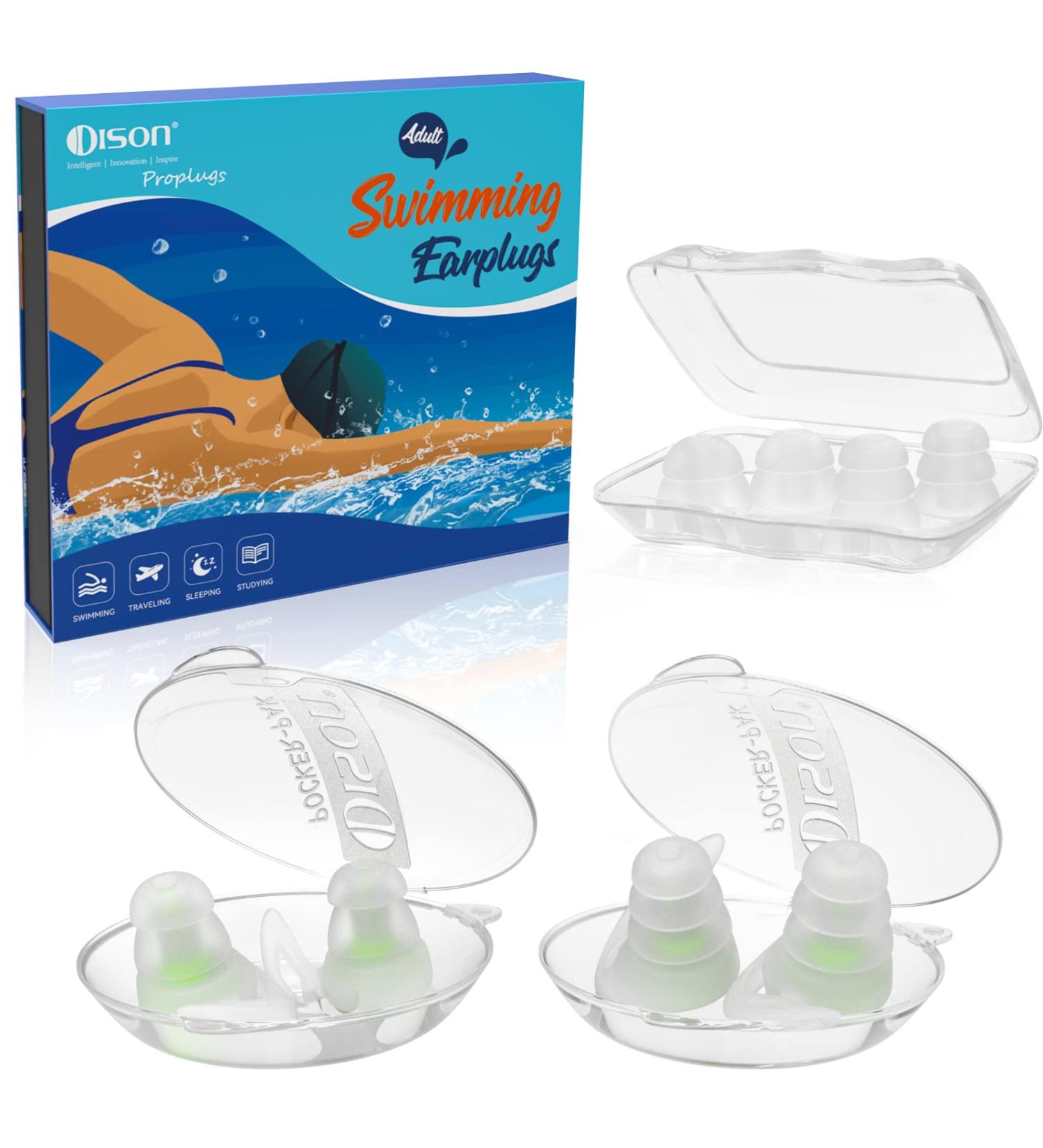 Dison Swimming Ear Plugs - Silicone Waterproof Earplugs for Adults - Green - Buy Online on SooperMarket.com