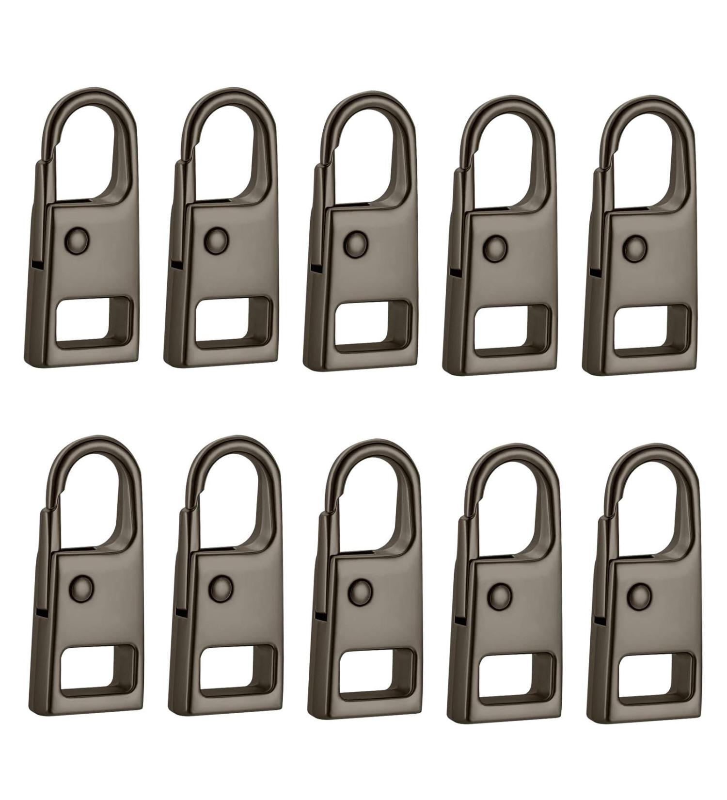 Fovolat Zipper Replacement Pull | Detachable Metal Zipper Pulls for Quick Replacement | Sturdy Removable Zipper Pulls Tab Zipper Handle Fixer for Easy Zipper Repair Black Copper - Buy Online on SooperMarket.com