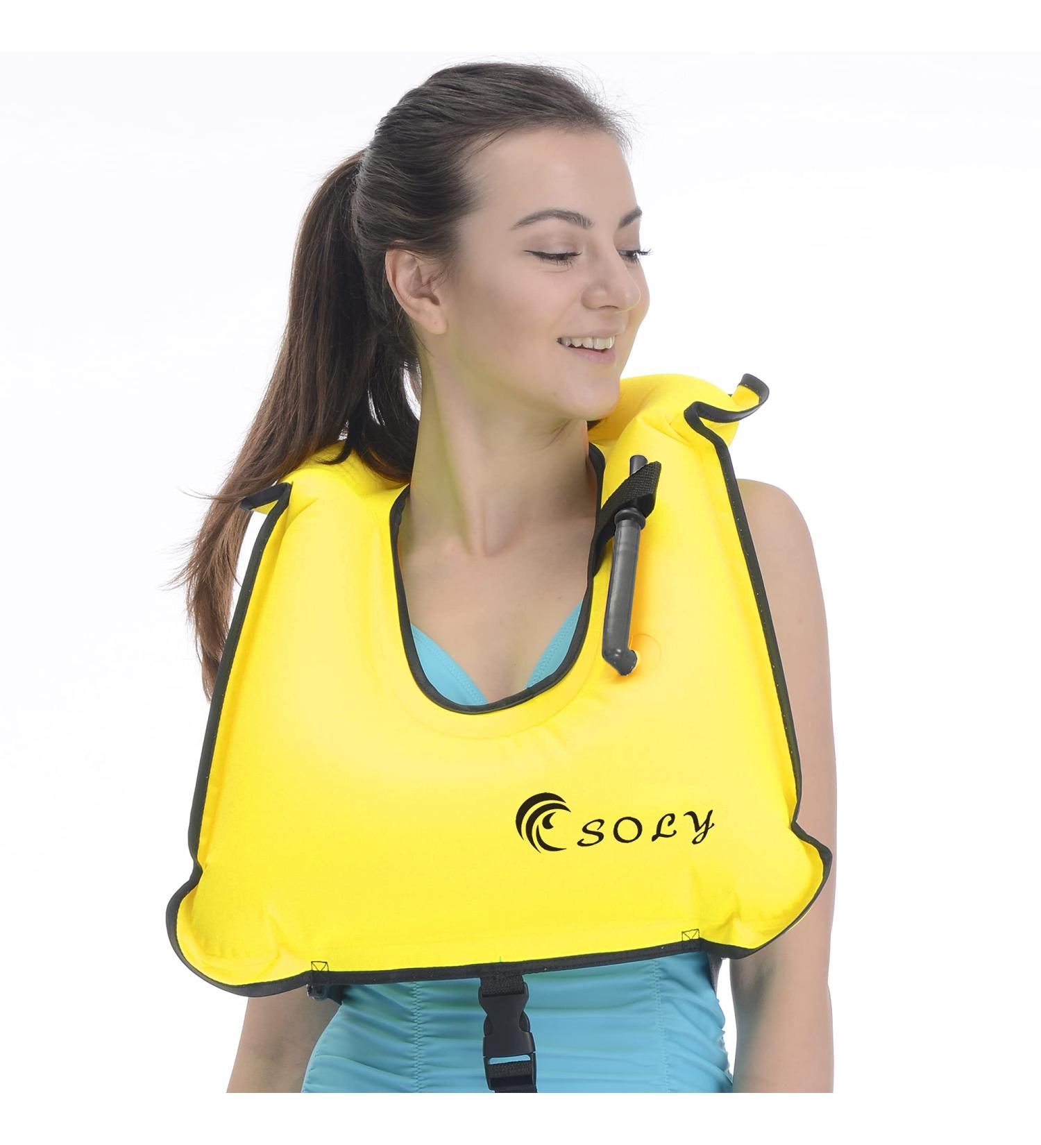 Adjustable Adult Snorkel Vest for Water Sports Safety - SOLY Inflatable Snorkel Life Gear - Buy Online on SooperMarket.com