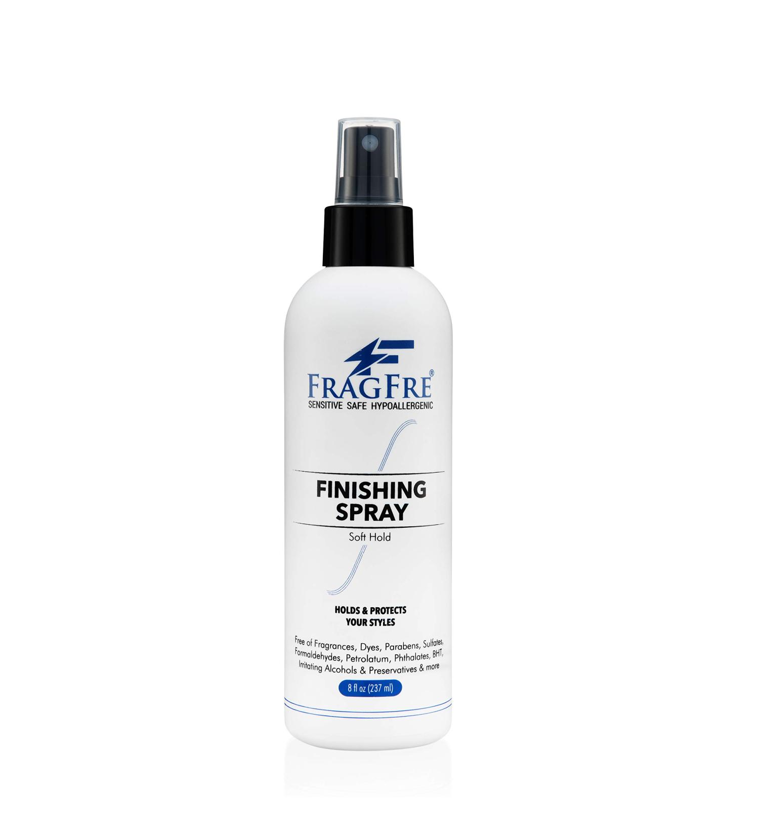 FRAGFRE Hair Finishing Spray 8 oz - Flexible Soft Hold for Sensitive Skin - Fragrance Free & Hypoallergenic - Parabens Free - Quick Dry Formula - Gluten Free Vegan - Buy Online on SooperMarket.com