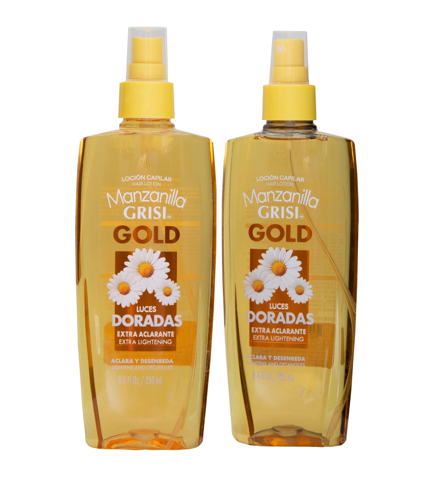 Manzanilla Grisi Gold Hair Lotion 2-Pack - 8.4 FL Oz Spray Bottles with Chamomile Extract - Buy Online on SooperMarket.com