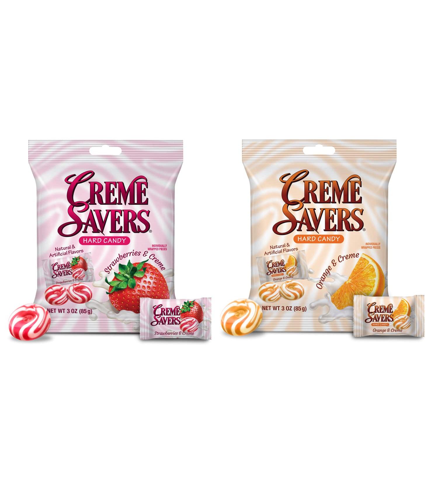 Creme Savers Bundle - Orange and Strawberry 3oz | Original Classic with Fresh Fruit & Cream Taste - Buy Online on SooperMarket.com