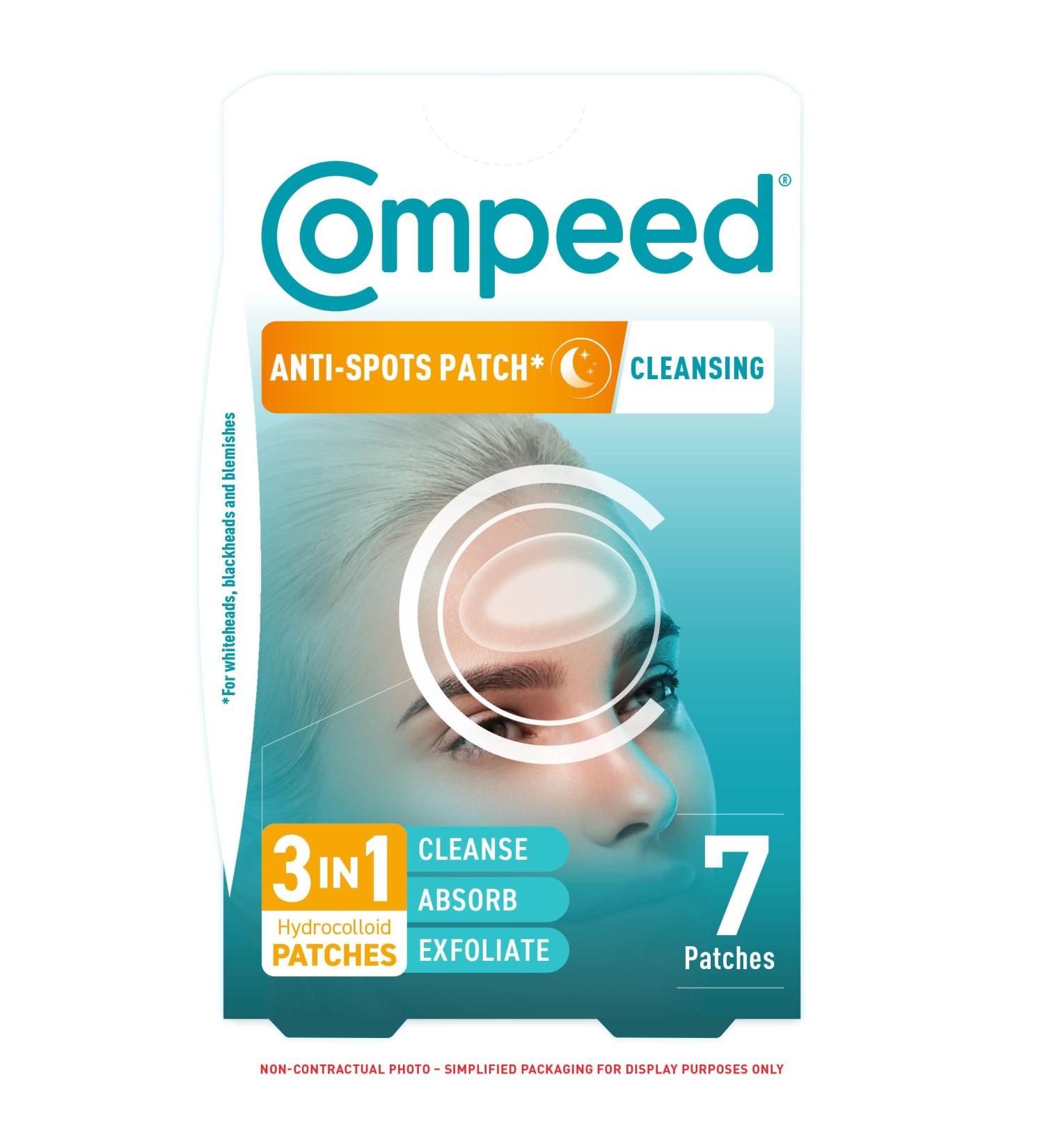 Compeed Anti-Spots Cleansing Patch - Overnight Hydrocolloid Pimple Patches - 7 Patches - Buy Online on SooperMarket.com