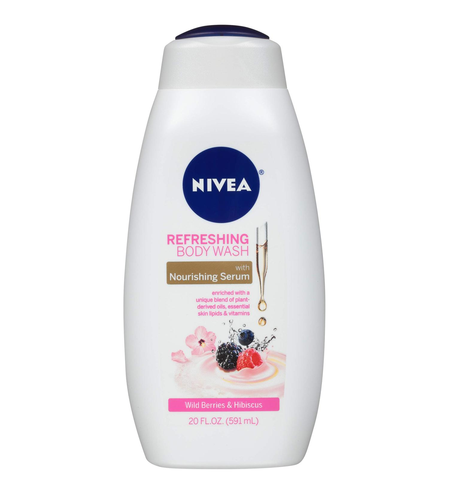 NIVEA Wild Berries & Hibiscus Body Wash - Nourishing Serum, 20 Fl Oz - Buy Online on SooperMarket.com