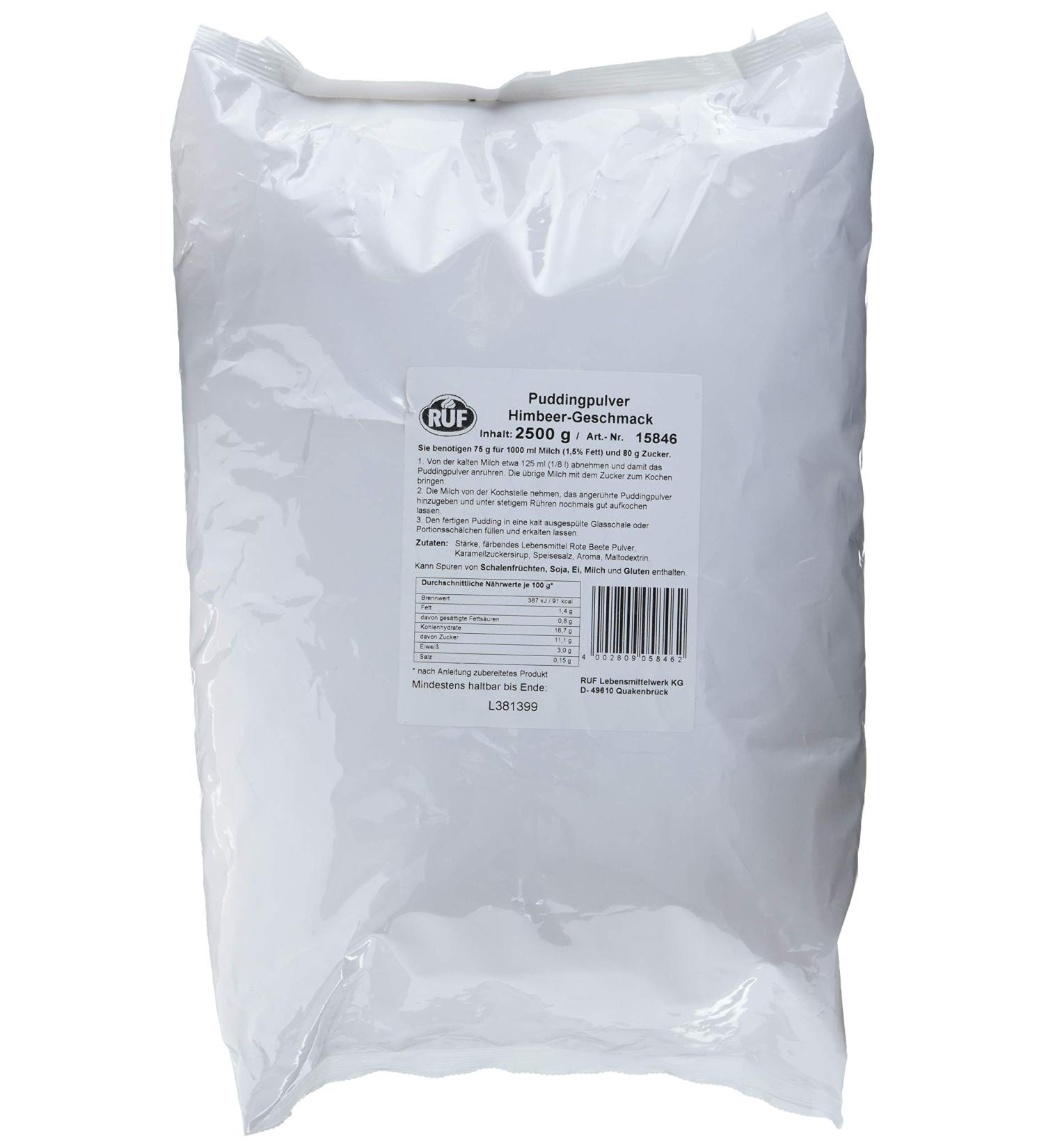Ruf Raspberry Pudding Powder - Natural Dye & Summer Dessert for Cooking | 2500g Storage Pack for Large & Restaurant Kitchens - Buy Online on SooperMarket.com