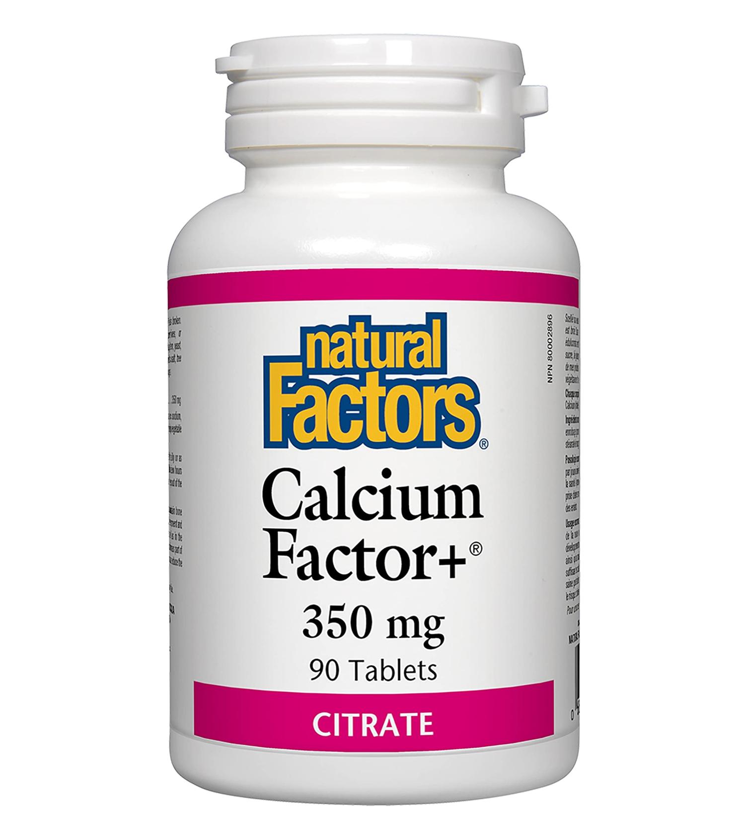 Natural Factors - Calcium Factor+ Citrate 350mg 90 Tablets - Buy Online on SooperMarket.com