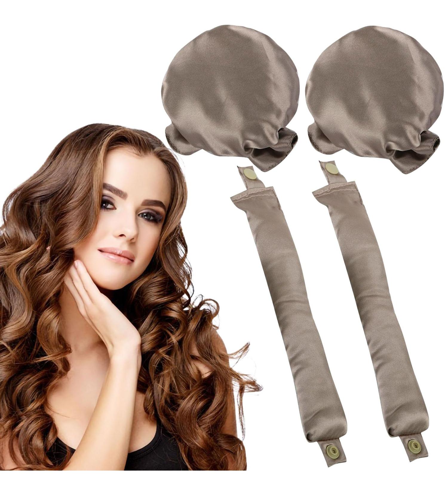 KEYRI 2PCS Heatless Hair Curler Heatless Curling Set Heatless Curlers Headband with Hairnet No Heat Hair Curlers for Long/Medium Hair Sleeping Overnight Lazy Curlers DIY Hair Styling Tools (Champagne) - Buy Online on SooperMarket.com