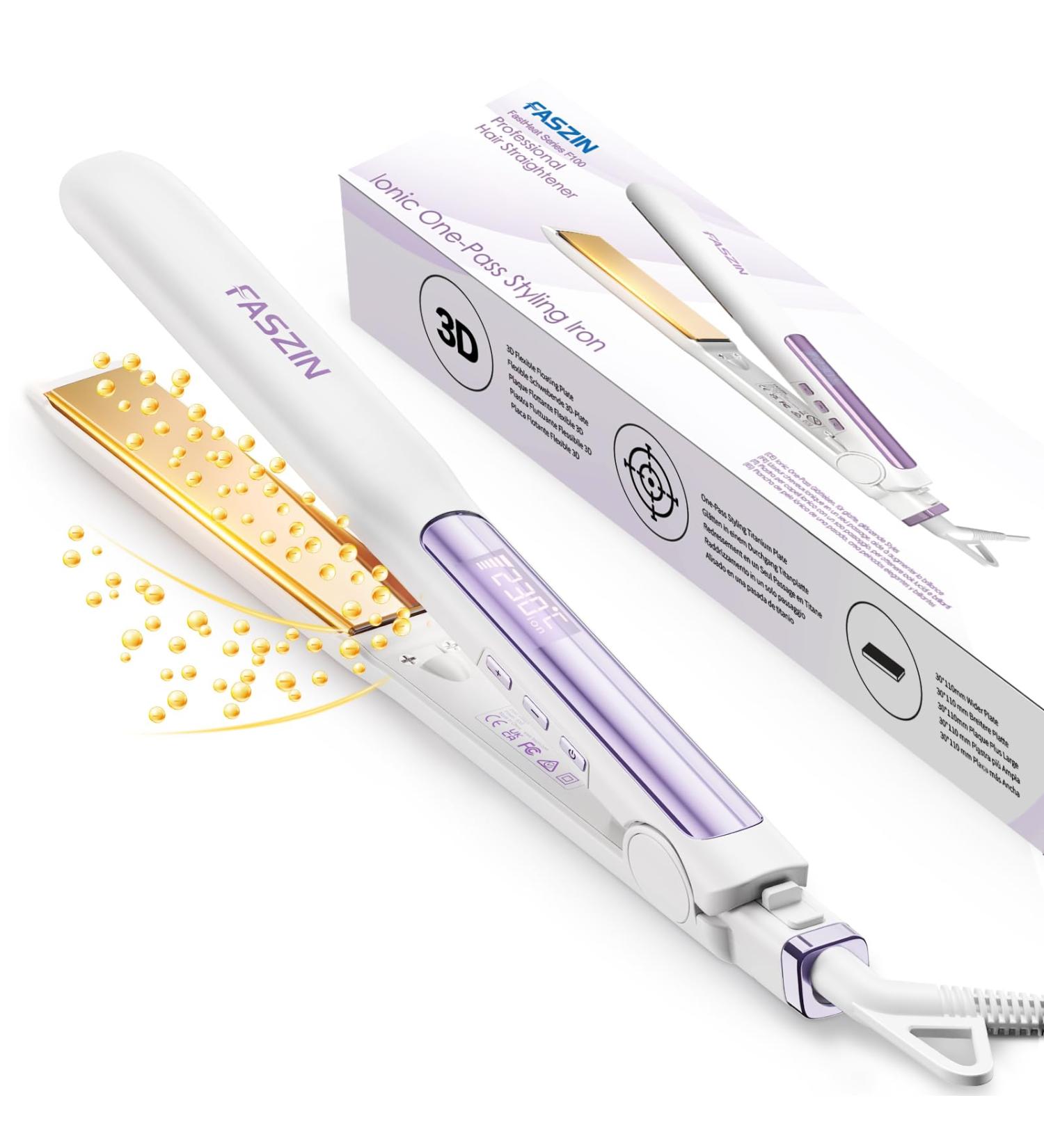 Locks 2 in 1 Smooth Iron - 20s Quick Heating Titanium Flat Iron with LCD Display 130 C-230 C 3D Floating Plate for Effortless Styling - Buy Online on SooperMarket.com