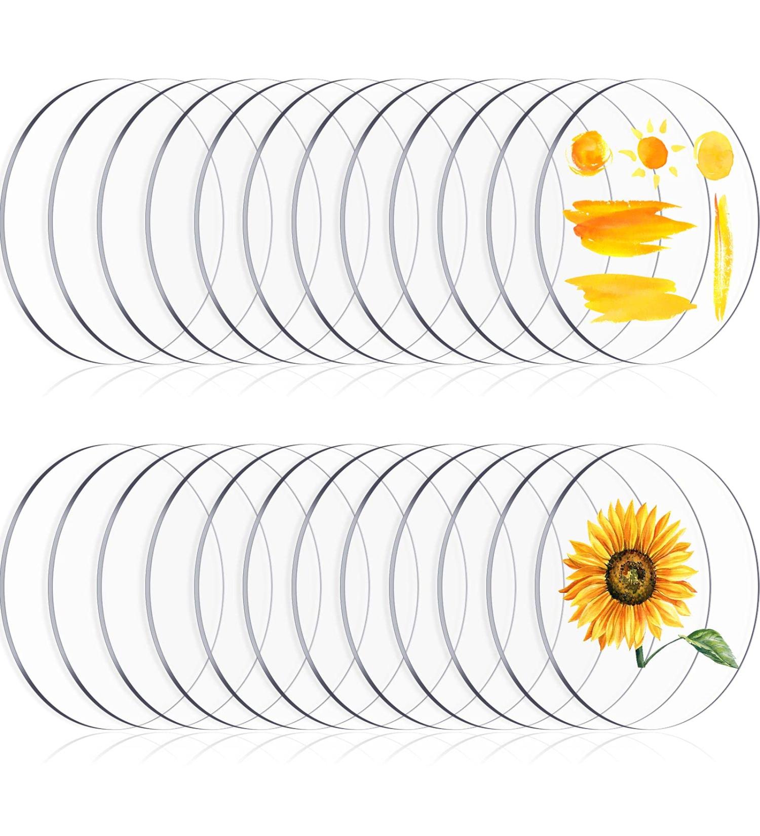 24 Pieces 1.5 Inch Transparent Acrylic Circle Discs for Painting & Crafts - Buy Online on SooperMarket.com