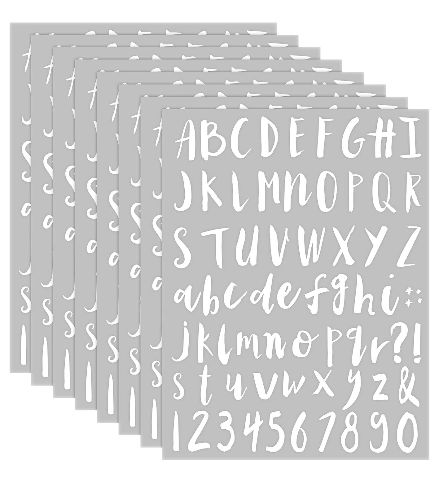 8 Sheets White 1 Inch Vinyl Cursive Alphabet Letter Sticker Set - Self-Adhesive Pantry Labels for Kitchen Containers, Scrapbooking - Grad Cap, Mailbox Signs - Jar Labels - Buy Online on SooperMarket.com
