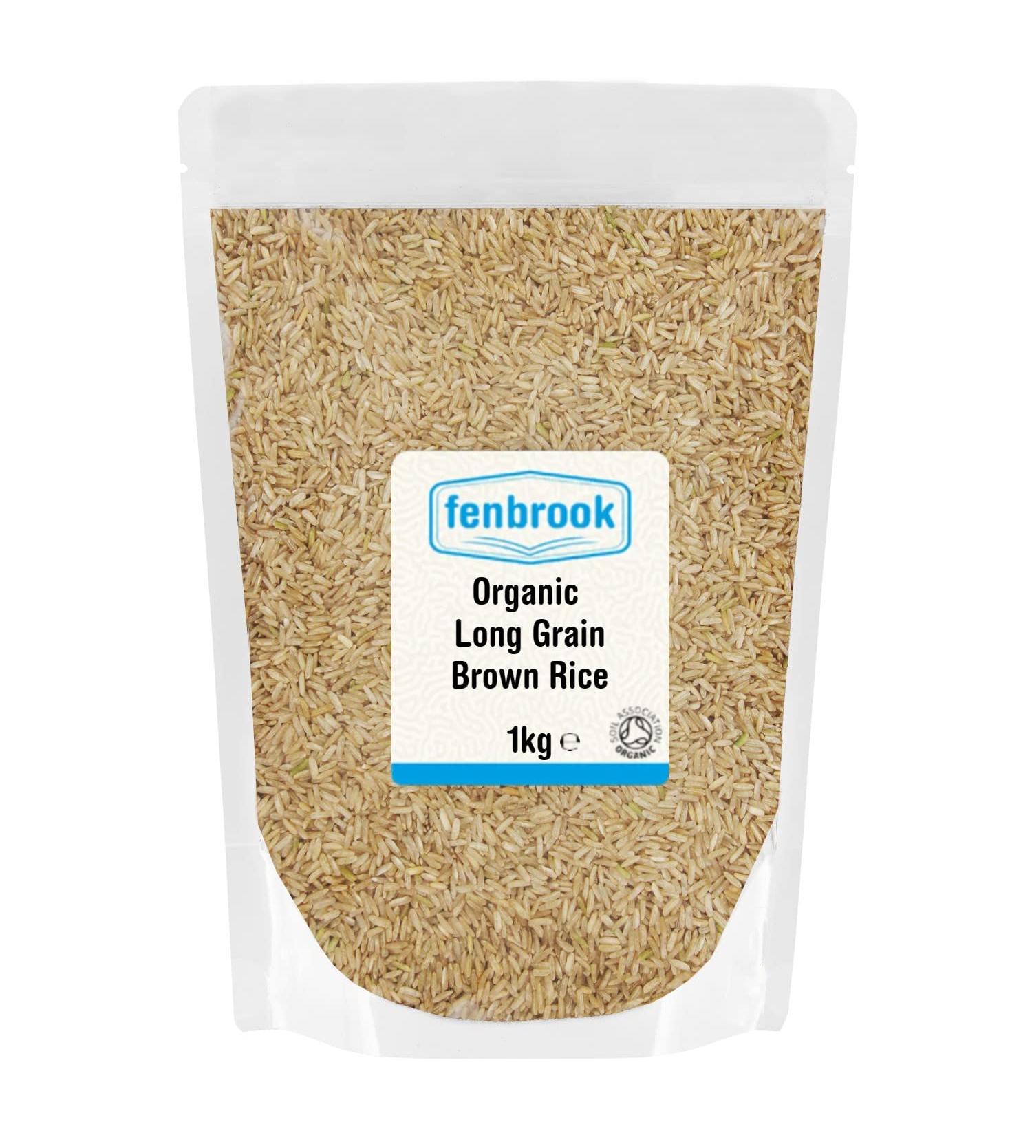 Organic Long Grain Brown Rice 1kg | Certified Organic by Fenbrook Organic - Buy Online on SooperMarket.com