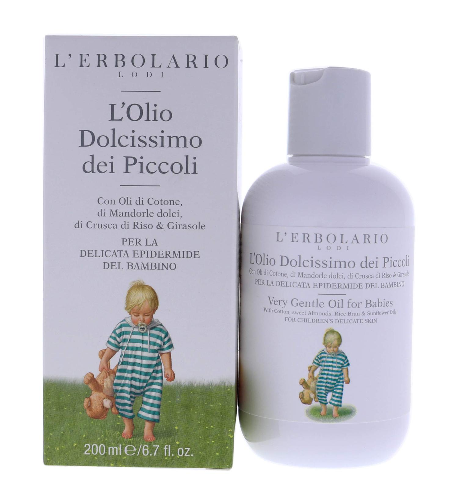 L'Erbolario Very Gentle Oil For Babies - Soothing Protecting And Cleansing - For A Moisturizing Massage After Bathing - Ideal For Helping Baby Relax - Suitable For Very Delicate Skin - 6.7 Oz