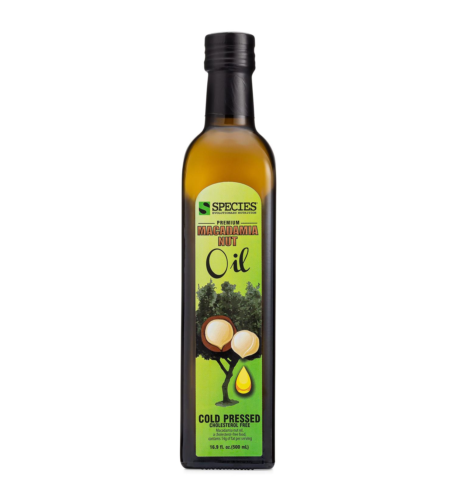 Species Nutrition Macadamia Nut Oil - Healthy Cooking Oil for Stir Fry, Sweet & Buttery Taste, Omega 9 Monounsaturated Fats, Balanced Omega 3 & 6 Fats (32 Servings) - Buy Online on SooperMarket.com