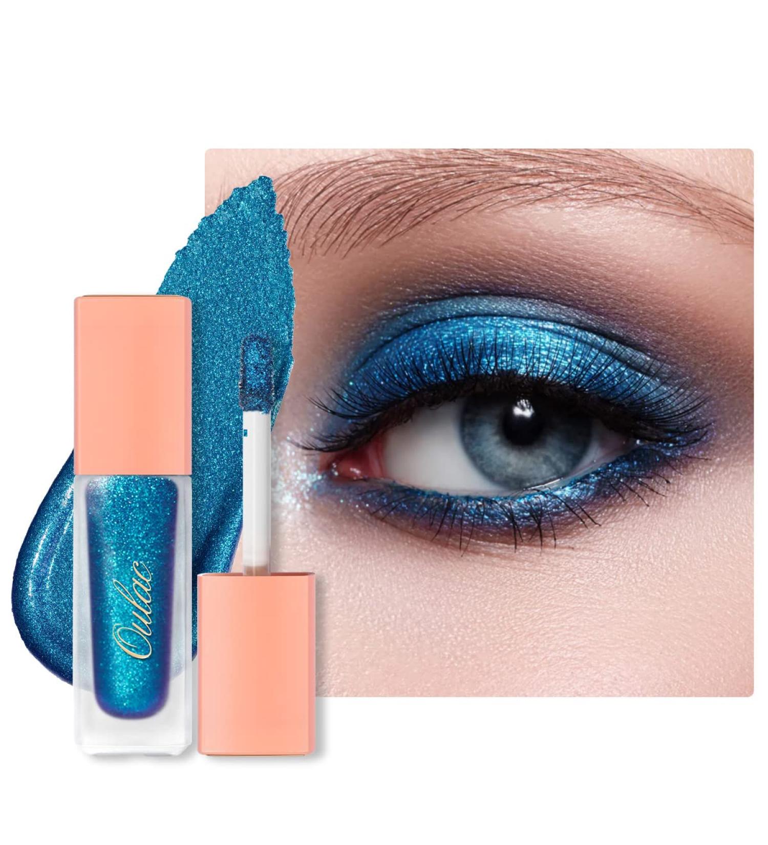 Oulac Liquid Glitter Eyeshadow - Metallic Blue Sparkly Eyeliner | Ocean Treasure (10) - Buy Online on SooperMarket.com