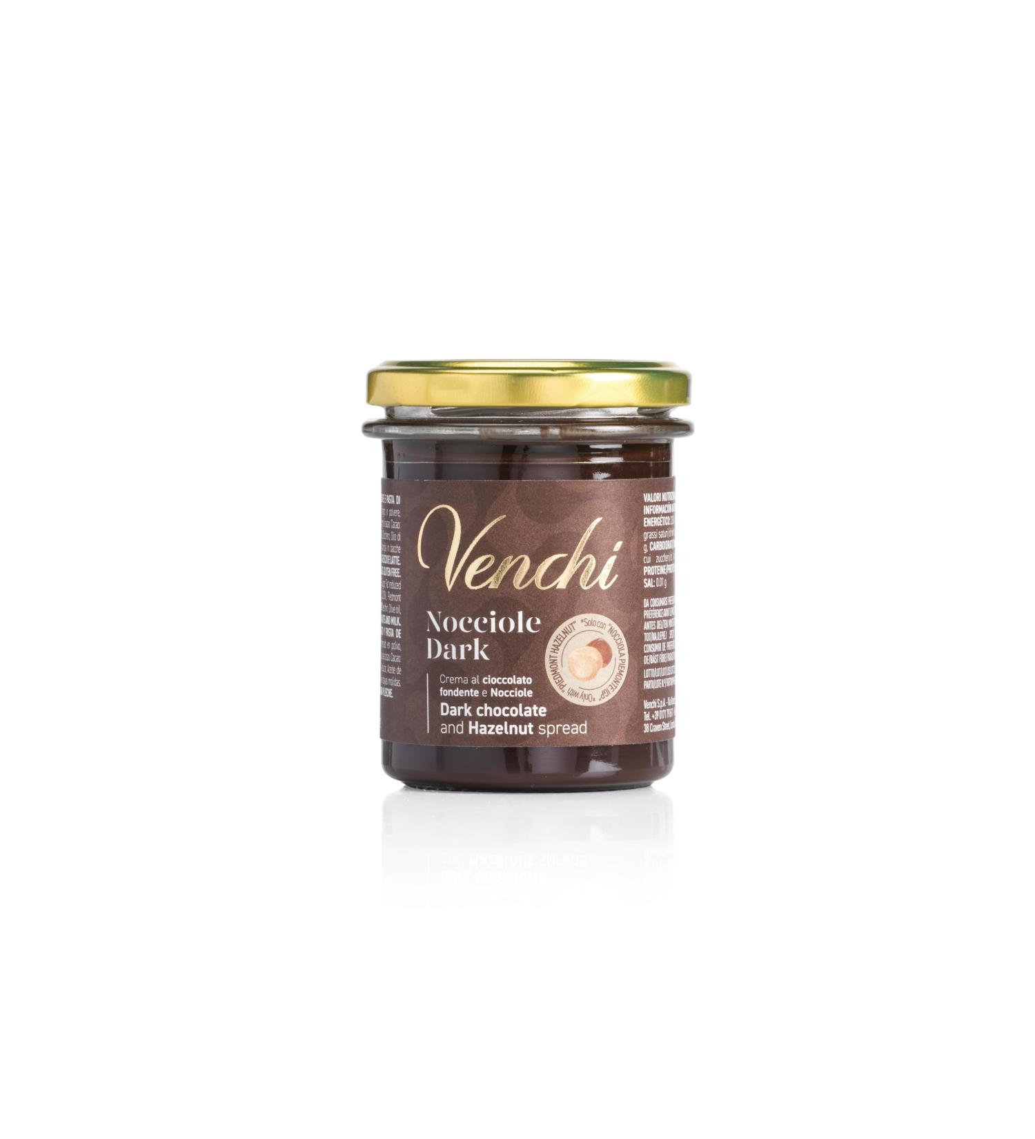 Venchi Dark Chocolate & Piedmont Hazelnut Spread 7.05 oz | Gluten Free & Vegan | International Shipping - Buy Online on SooperMarket.com
