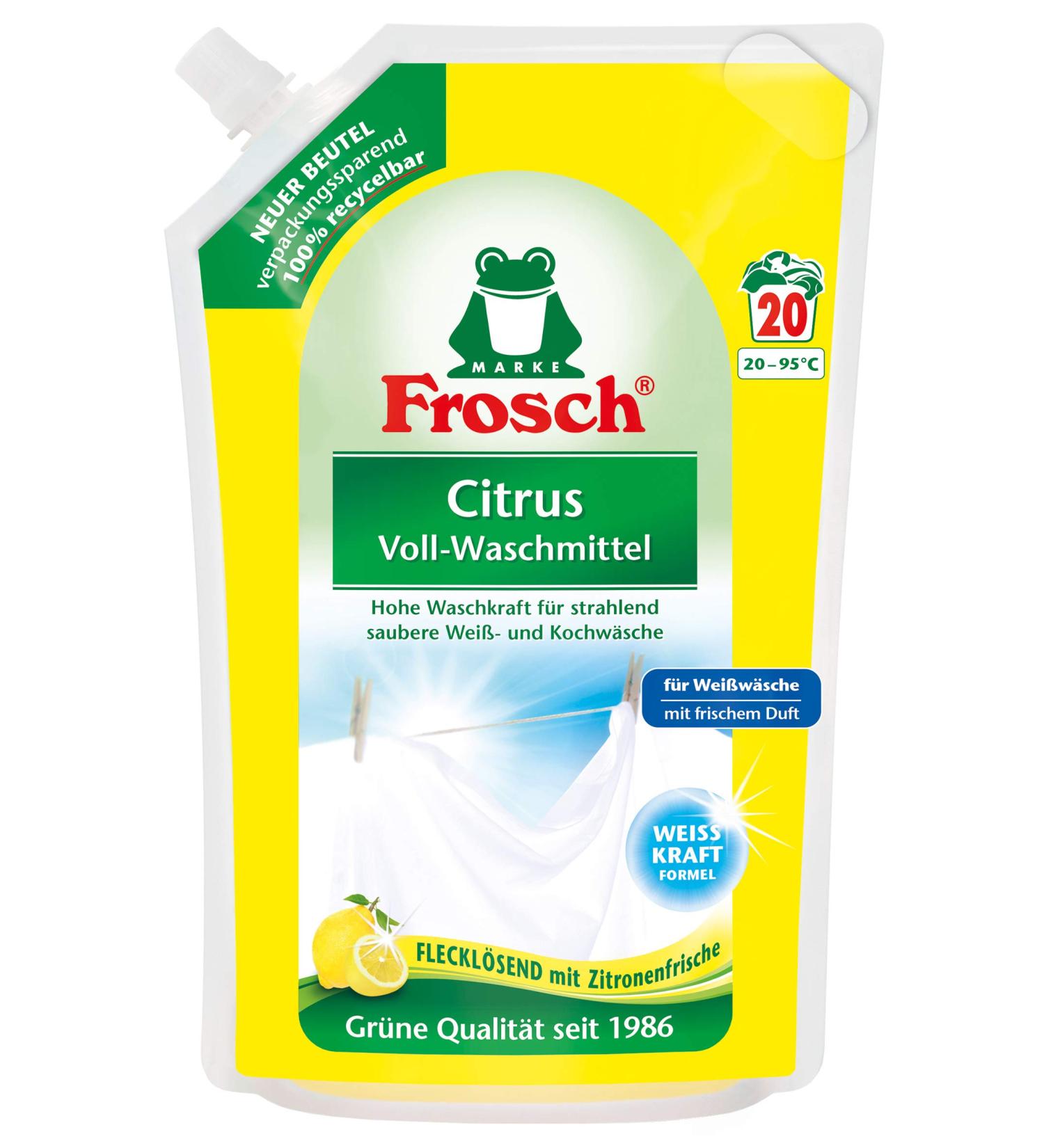 Buy Frosch Citrus Laundry Detergent 20WL - Eco-Friendly 1.8 Litre - International Shipping Available - Buy Online on SooperMarket.com